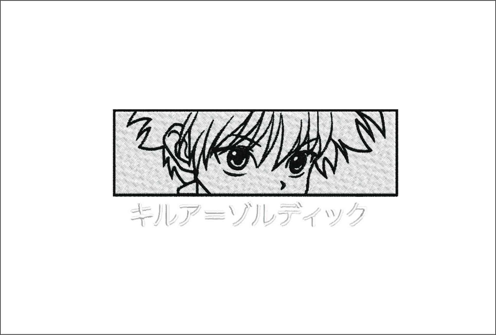 Killua Blue Frame - Anime- Elegant embroidery design file - instant download