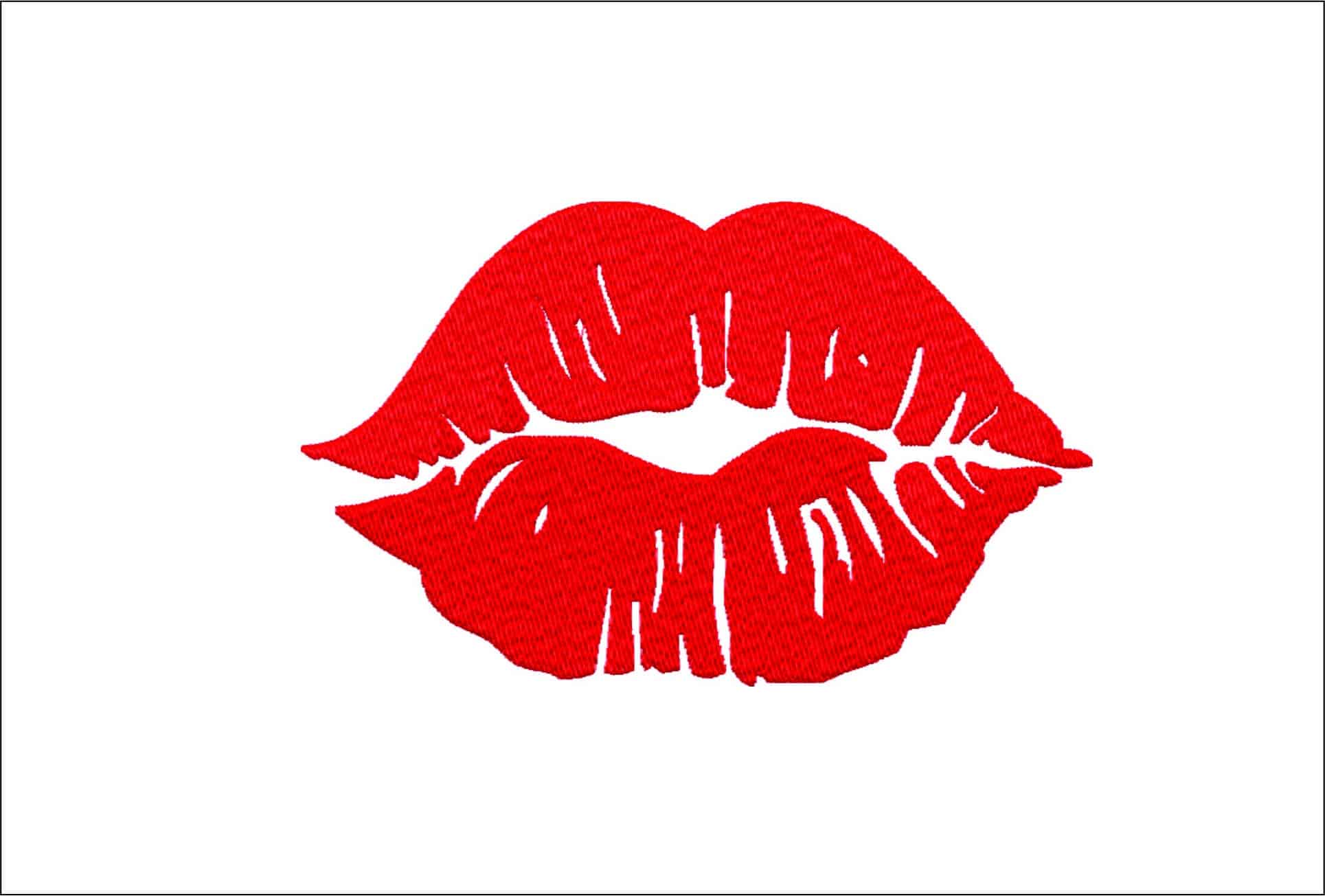 Kiss Lips- Elegant embroidery design file - instant download