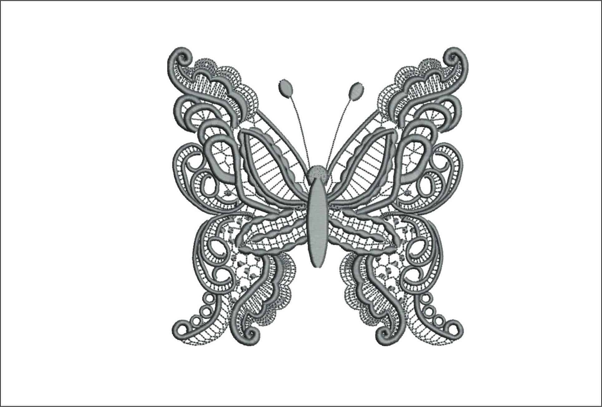 Lace Butterfly- Elegant embroidery design file - instant download