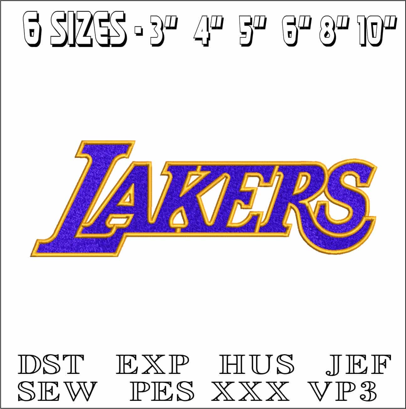 Lakers Only- Elegant embroidery design file - instant download — view 2