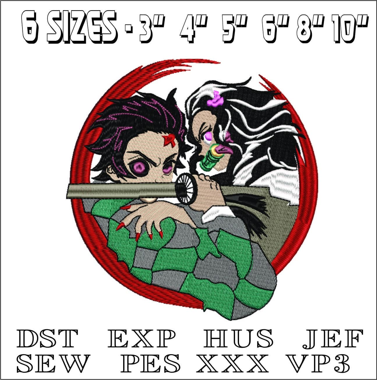 Legendary Union  Tanjro Nezuko - Anime- Elegant embroidery design file - instant download — view 2