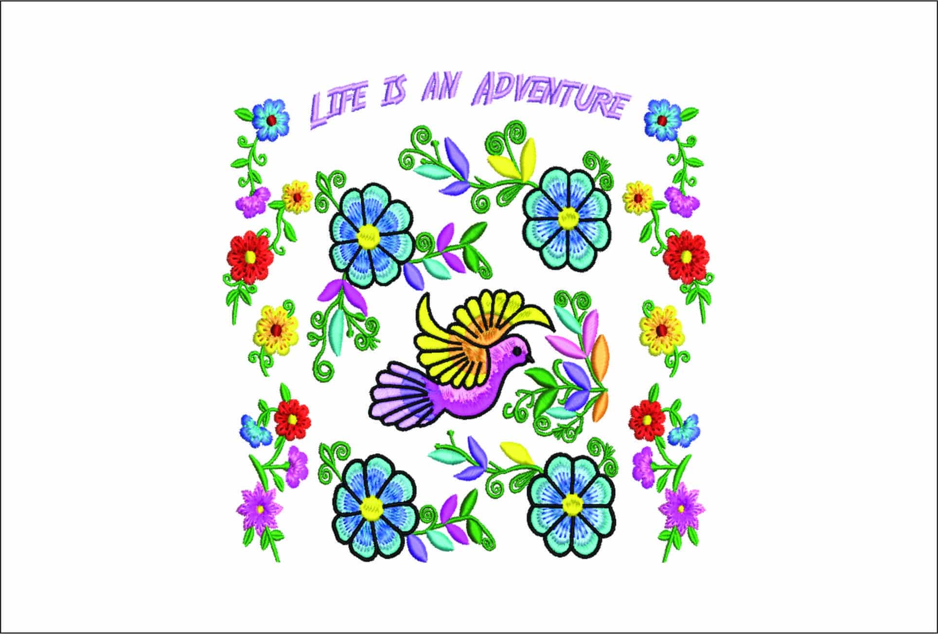 Life is an Adventure- Elegant embroidery design file - instant download