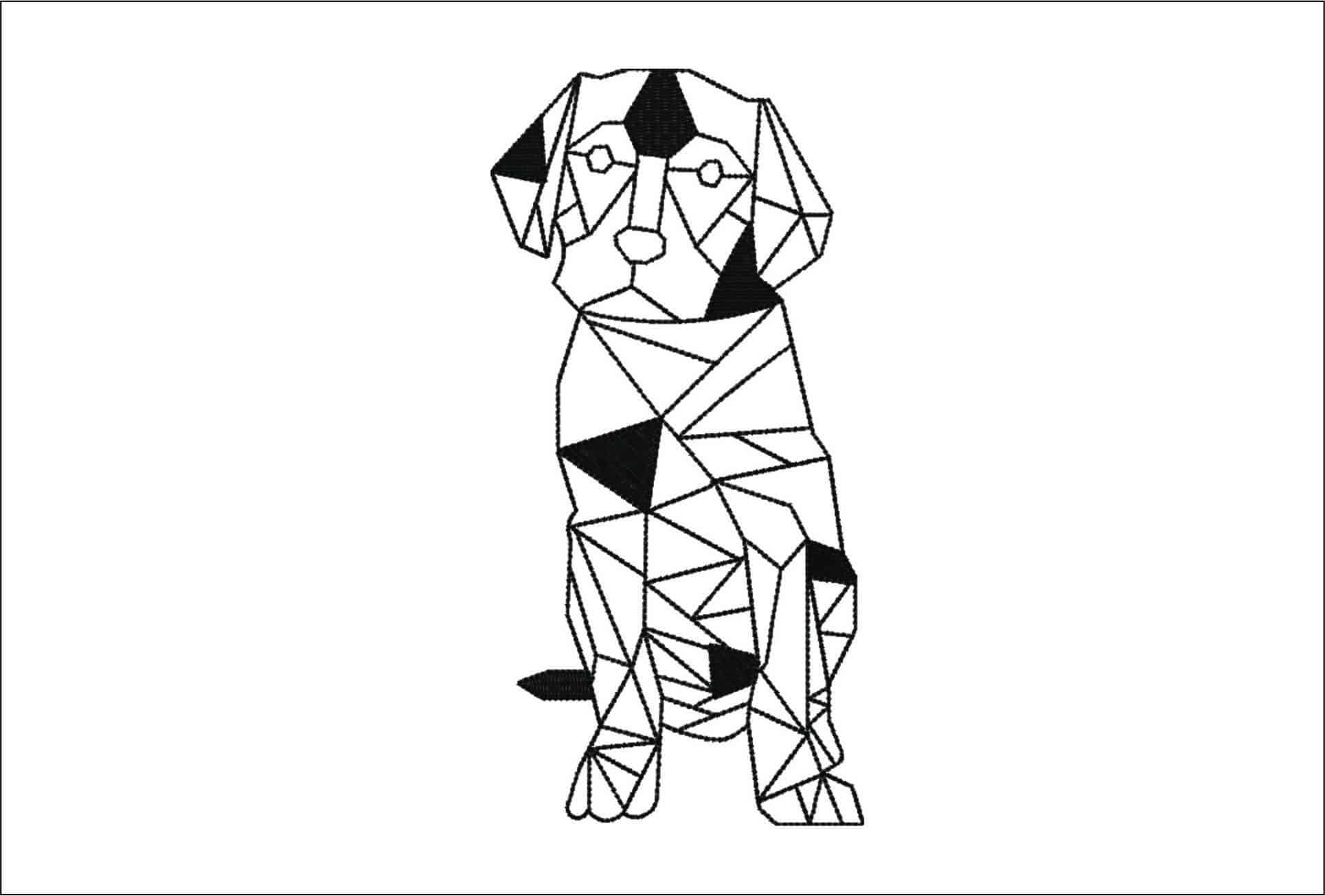 Line Art Dog- Elegant embroidery design file - instant download