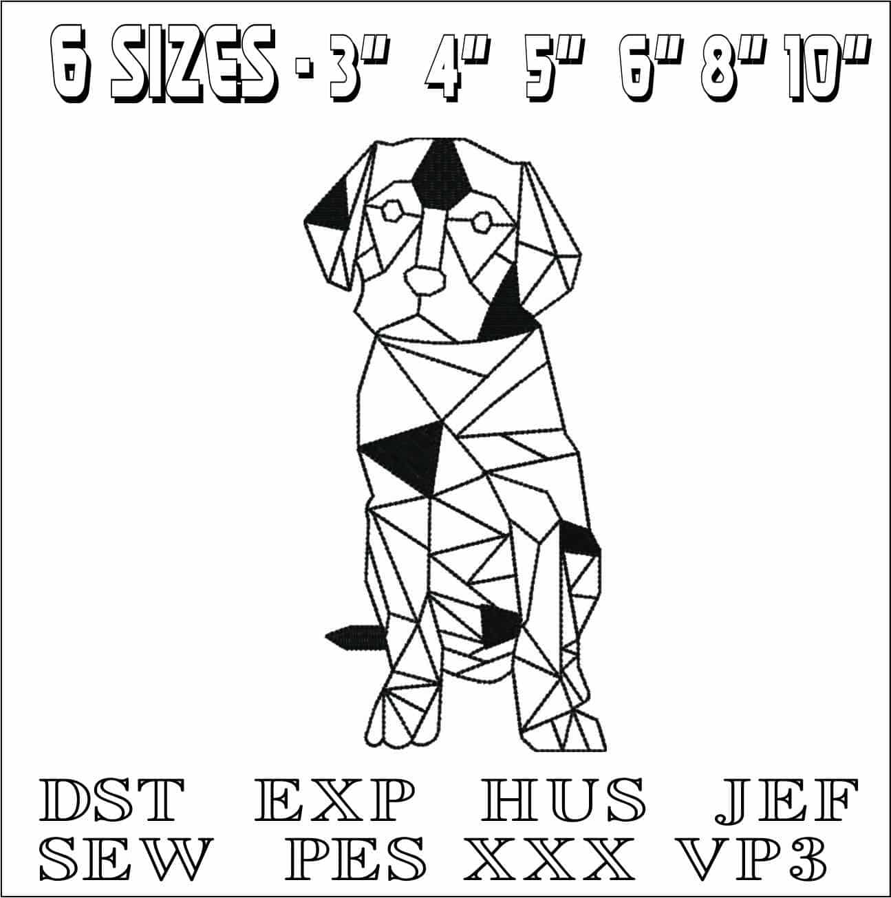 Line Art Dog- Elegant embroidery design file - instant download — view 2