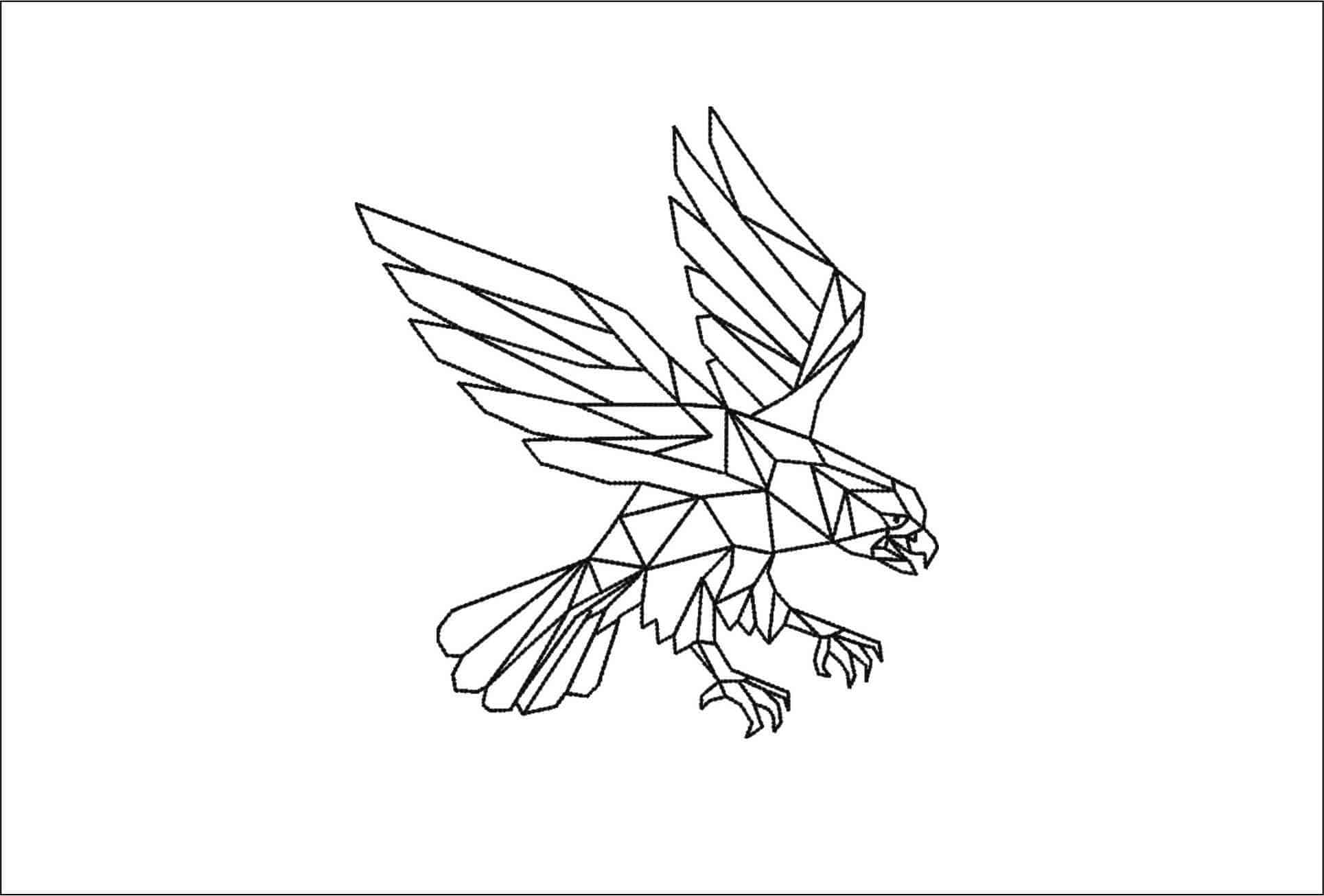 Line Art Eagle- Elegant embroidery design file - instant download