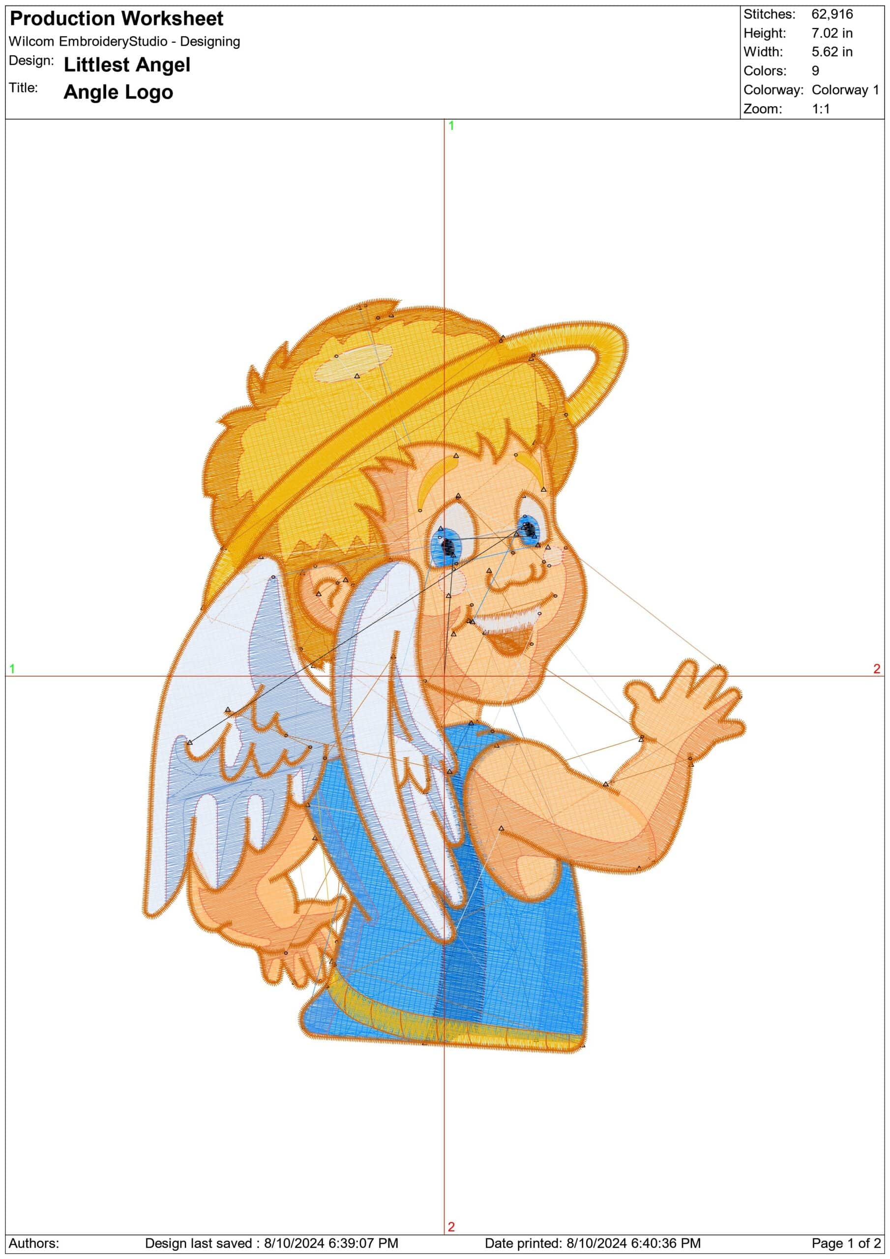 Littlest Angel- Elegant embroidery design file - instant download — view 3