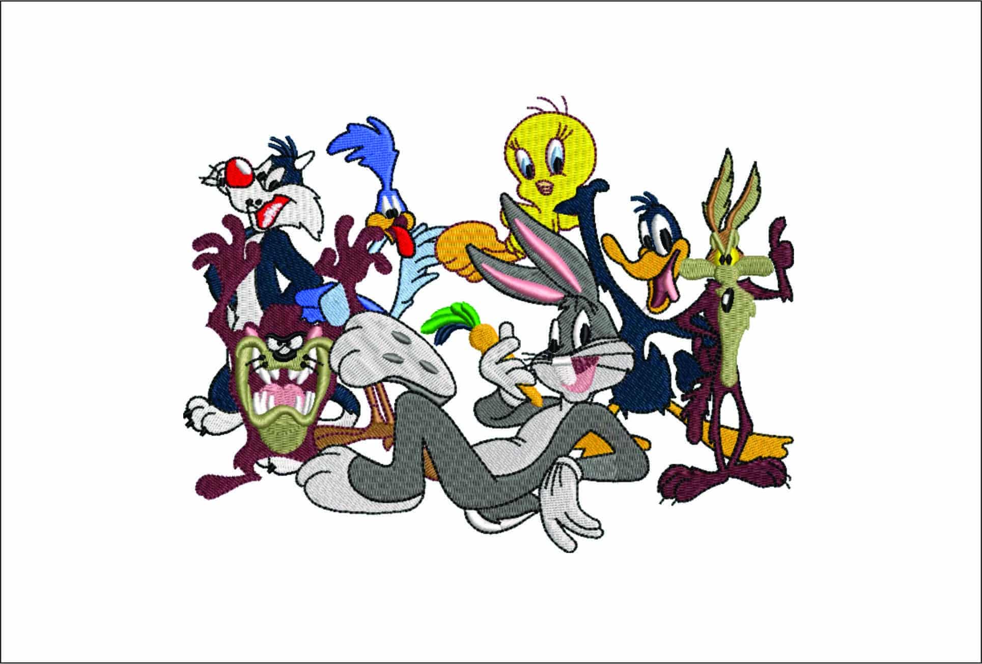 Loony Tunes- Elegant embroidery design file - instant download