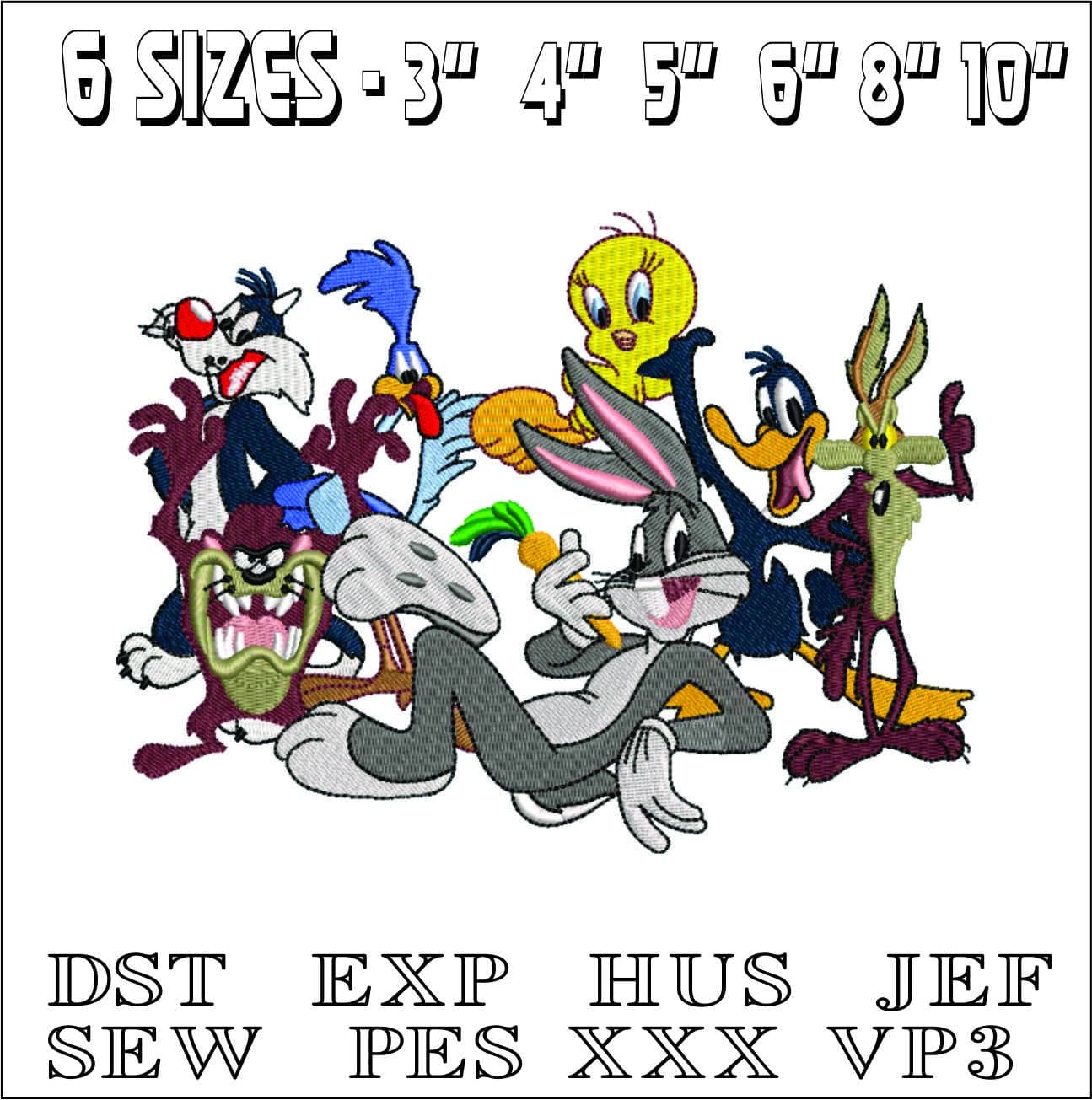 Loony Tunes- Elegant embroidery design file - instant download — view 2