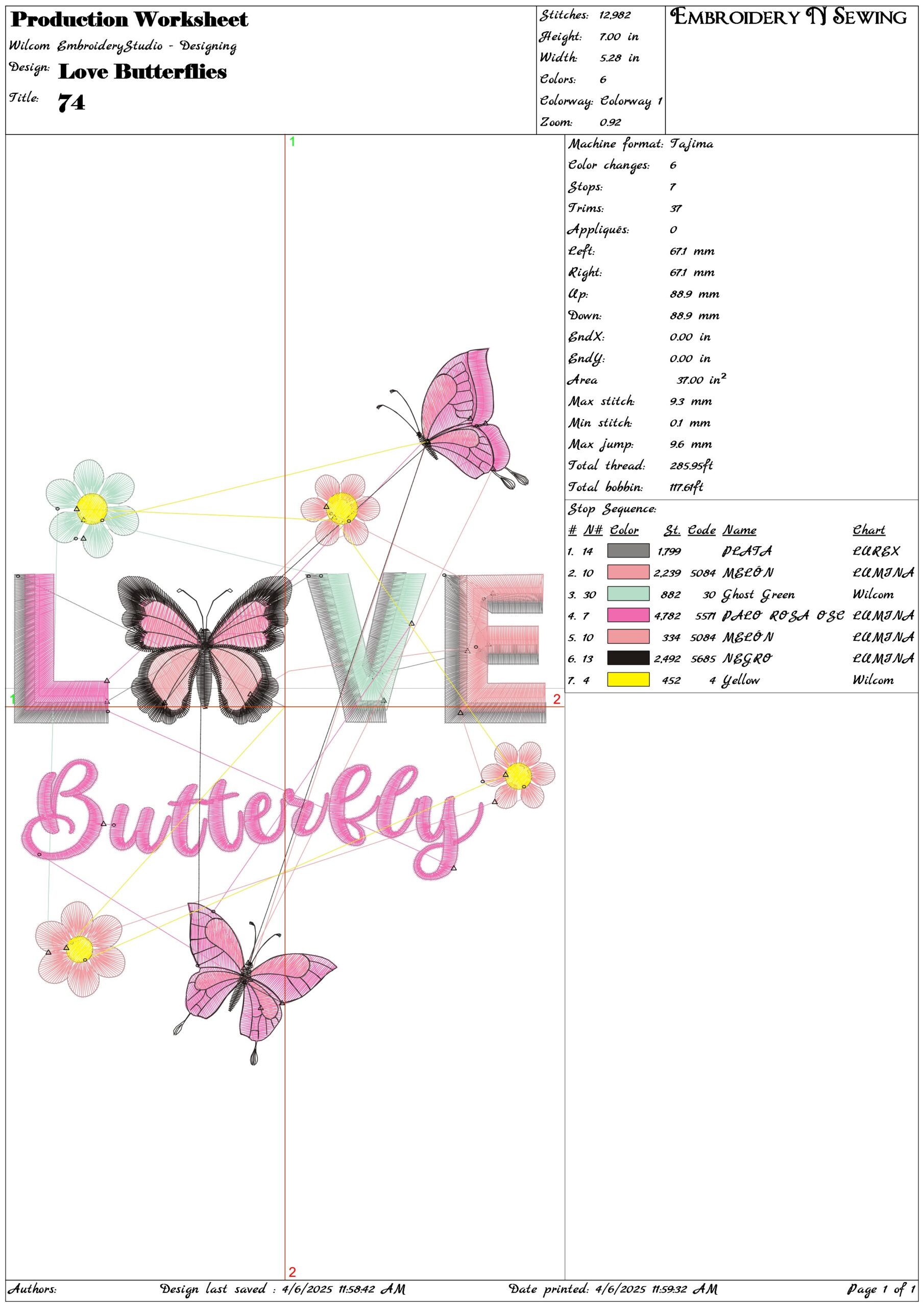 Love Butterflies- Elegant embroidery design file - instant download — view 3