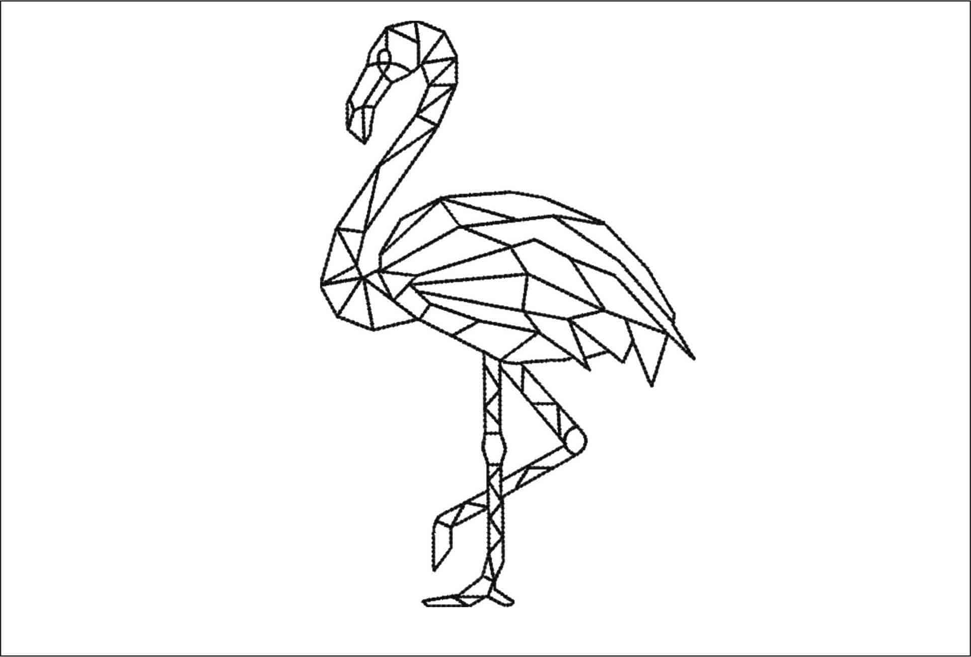 Line Art Flamingo- Elegant embroidery design file - instant download
