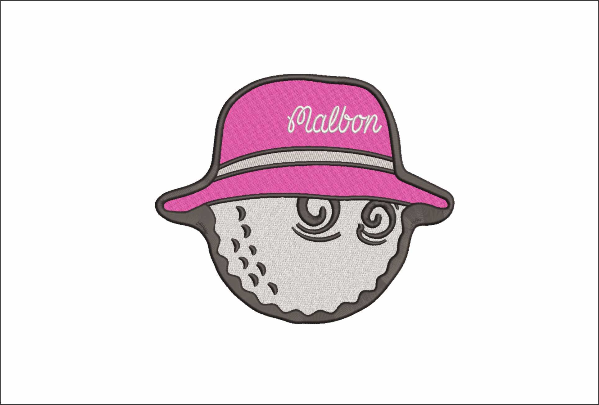 Malbon Ball hat- Elegant embroidery design file - instant download