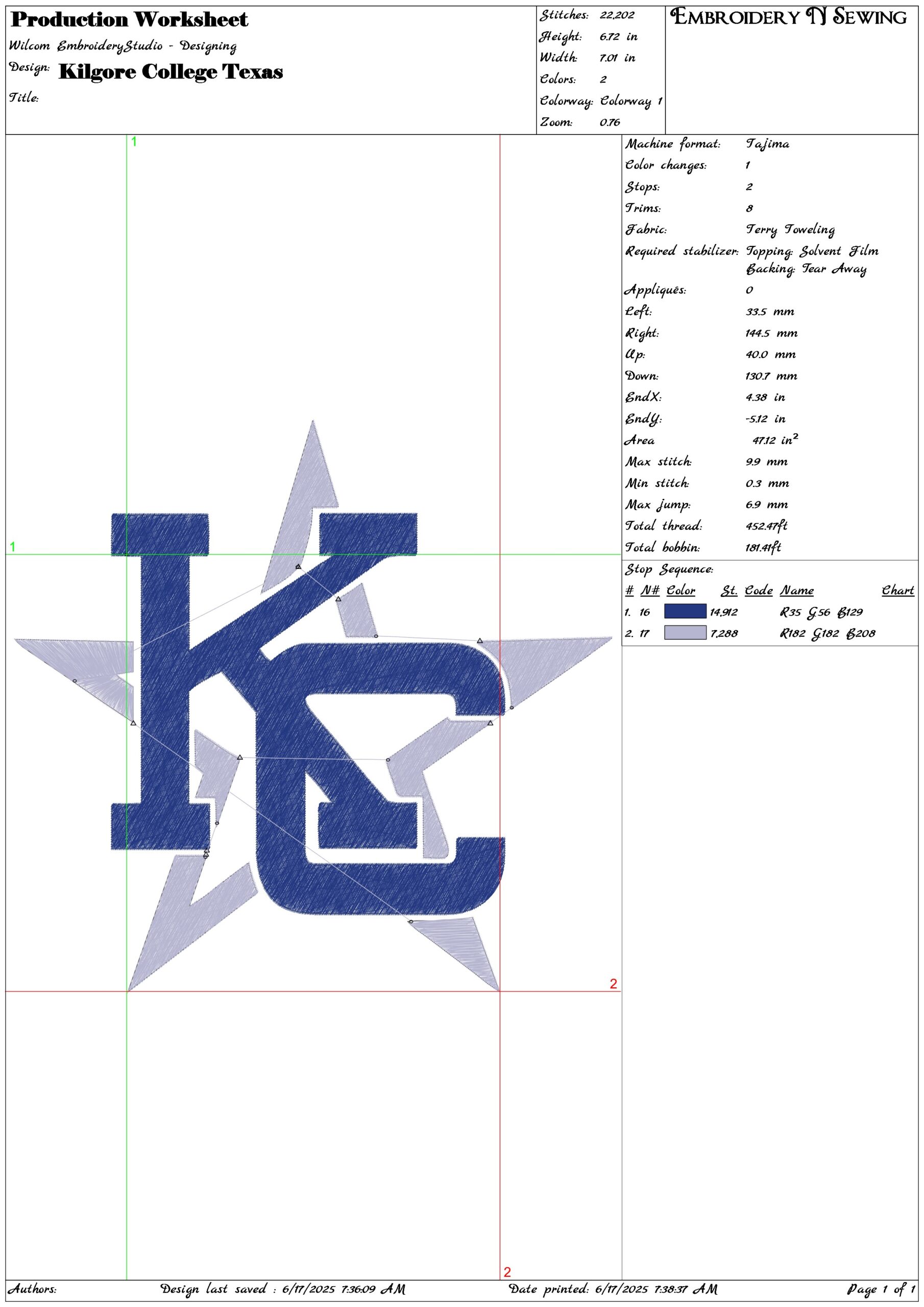 Kilmore College Embroidery - Kilmore College, Texas  embroidery machine pattern embroidery file - instant download — view 2