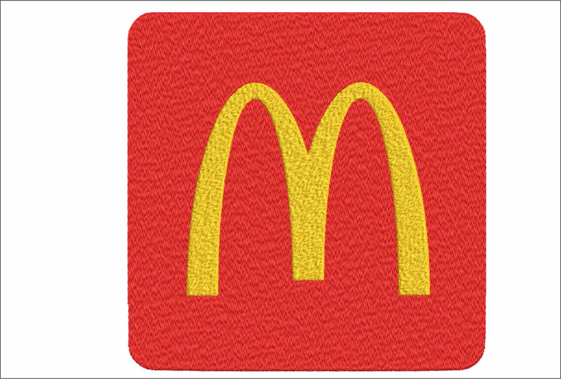 McDonalds in red - Elegant embroidery design file - instant download
