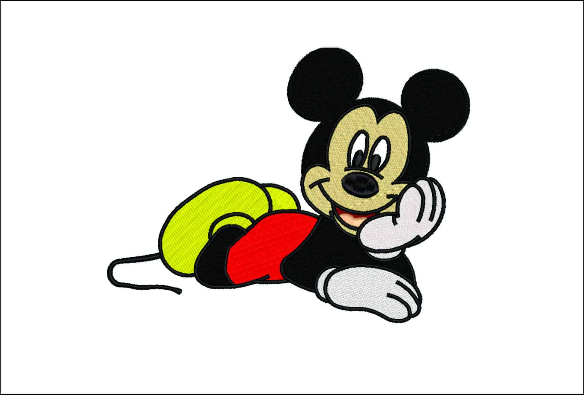 Mickey Lay Down- Elegant embroidery design file - instant download