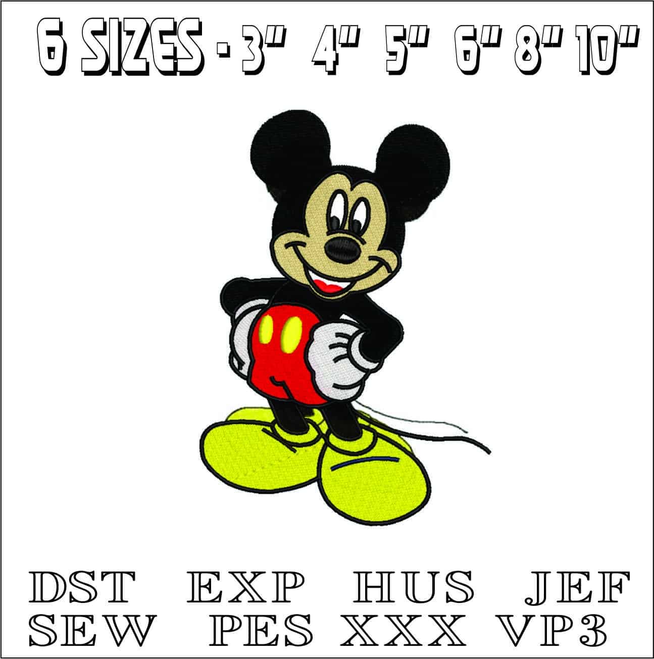 Mickey Mouse- Elegant embroidery design file - instant download — view 2