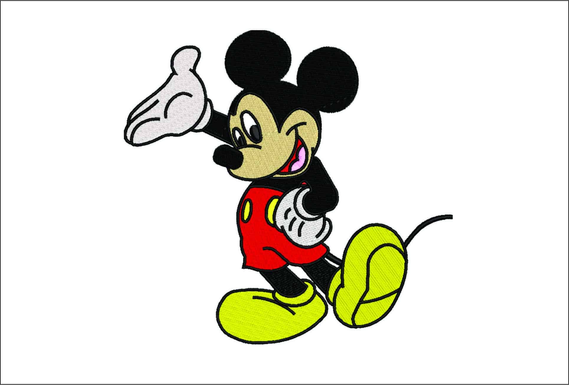 Mickey Wave- Elegant embroidery design file - instant download