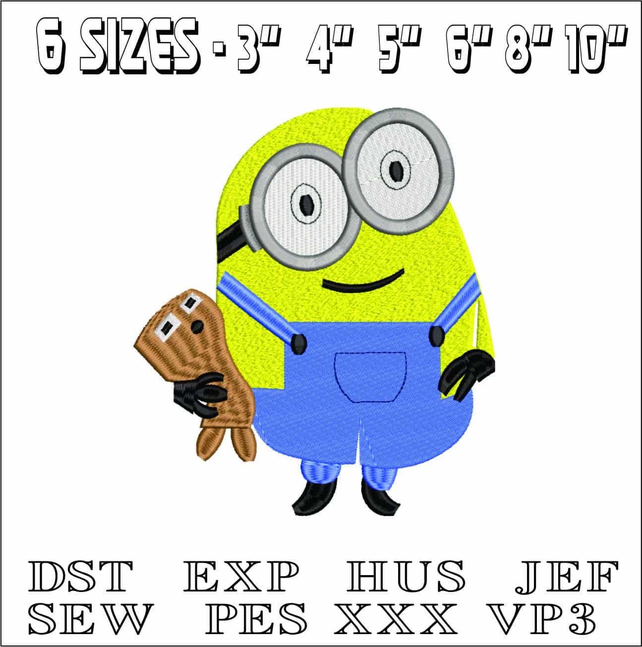 Minion Teddy- Elegant embroidery design file - instant download — view 2
