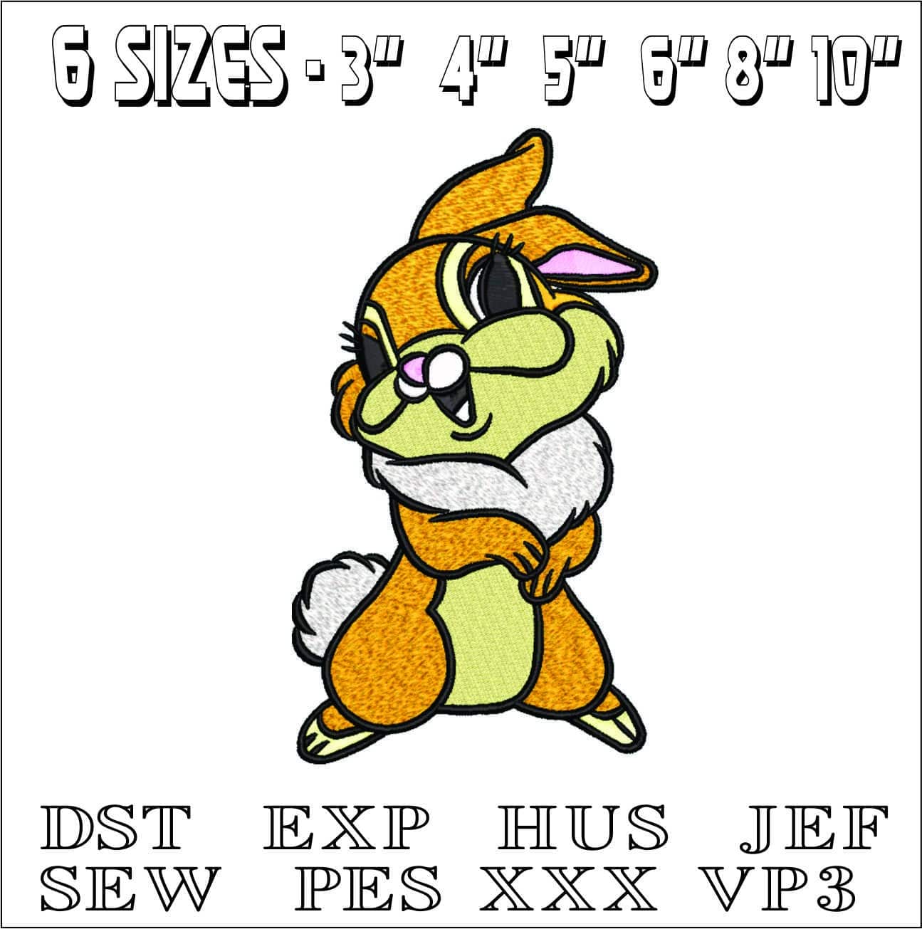 Miss Bunny Disney- Elegant embroidery design file - instant download — view 2
