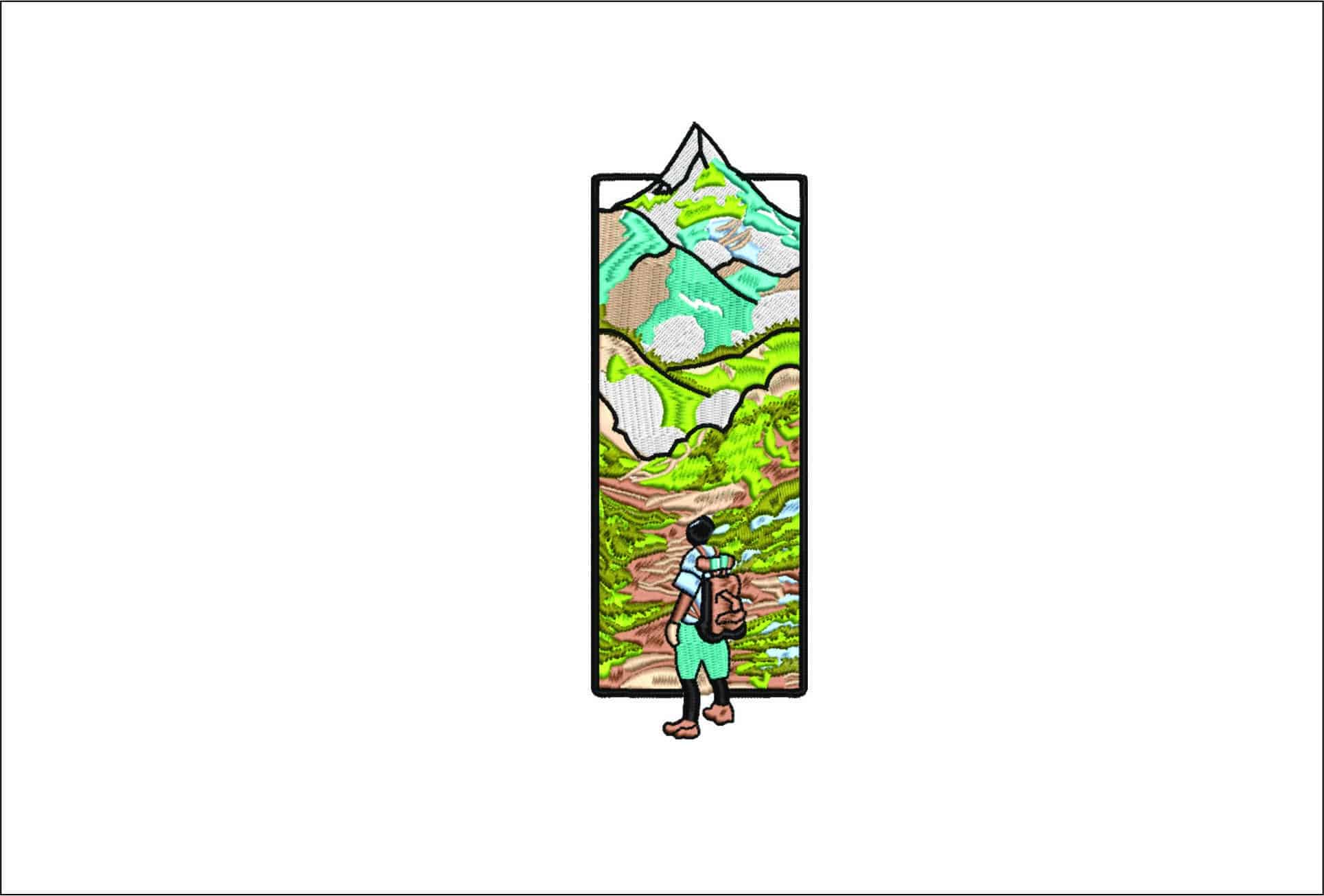 Mountain Scene- Elegant embroidery design file - instant download