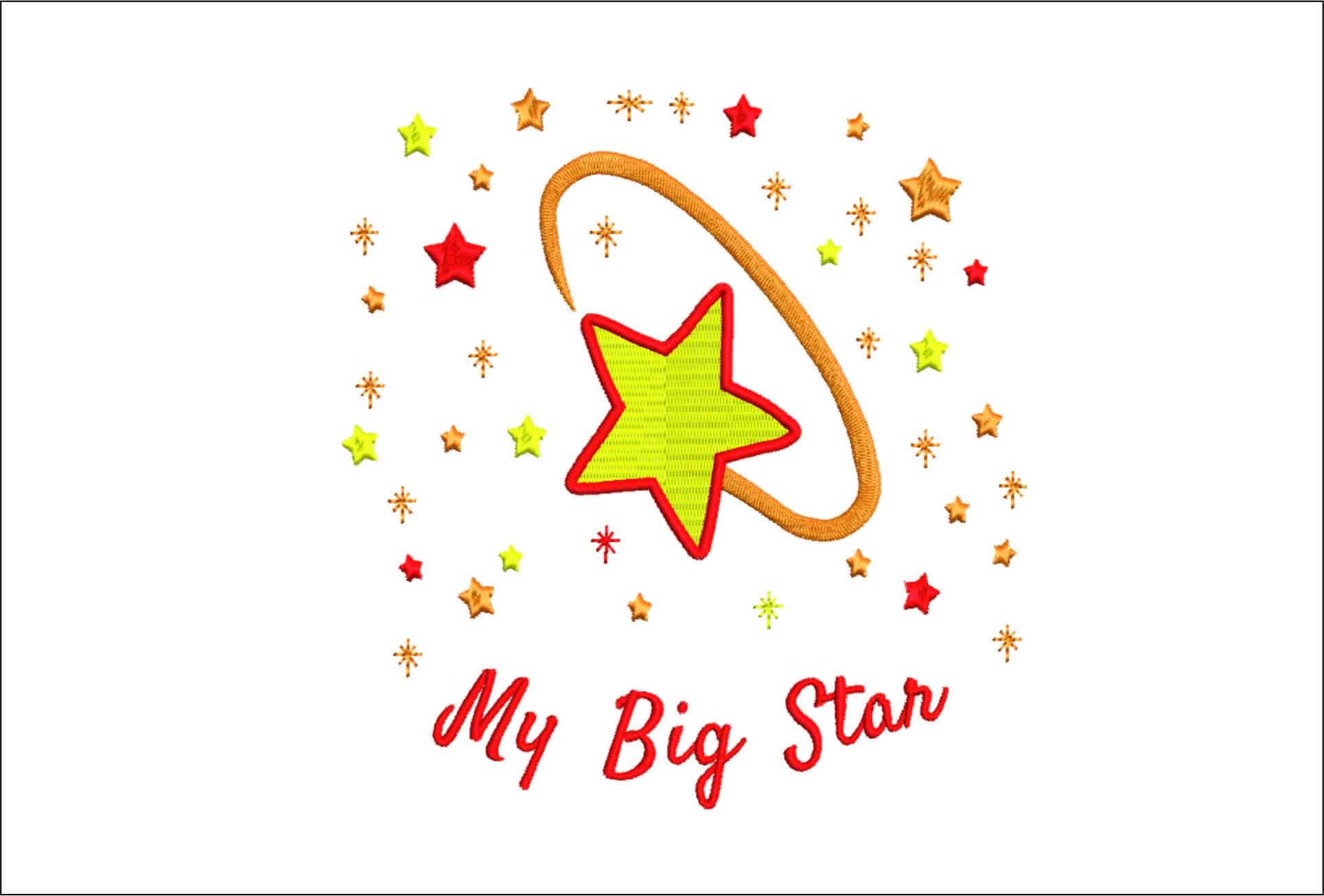 My Big Star- Elegant embroidery design file - instant download