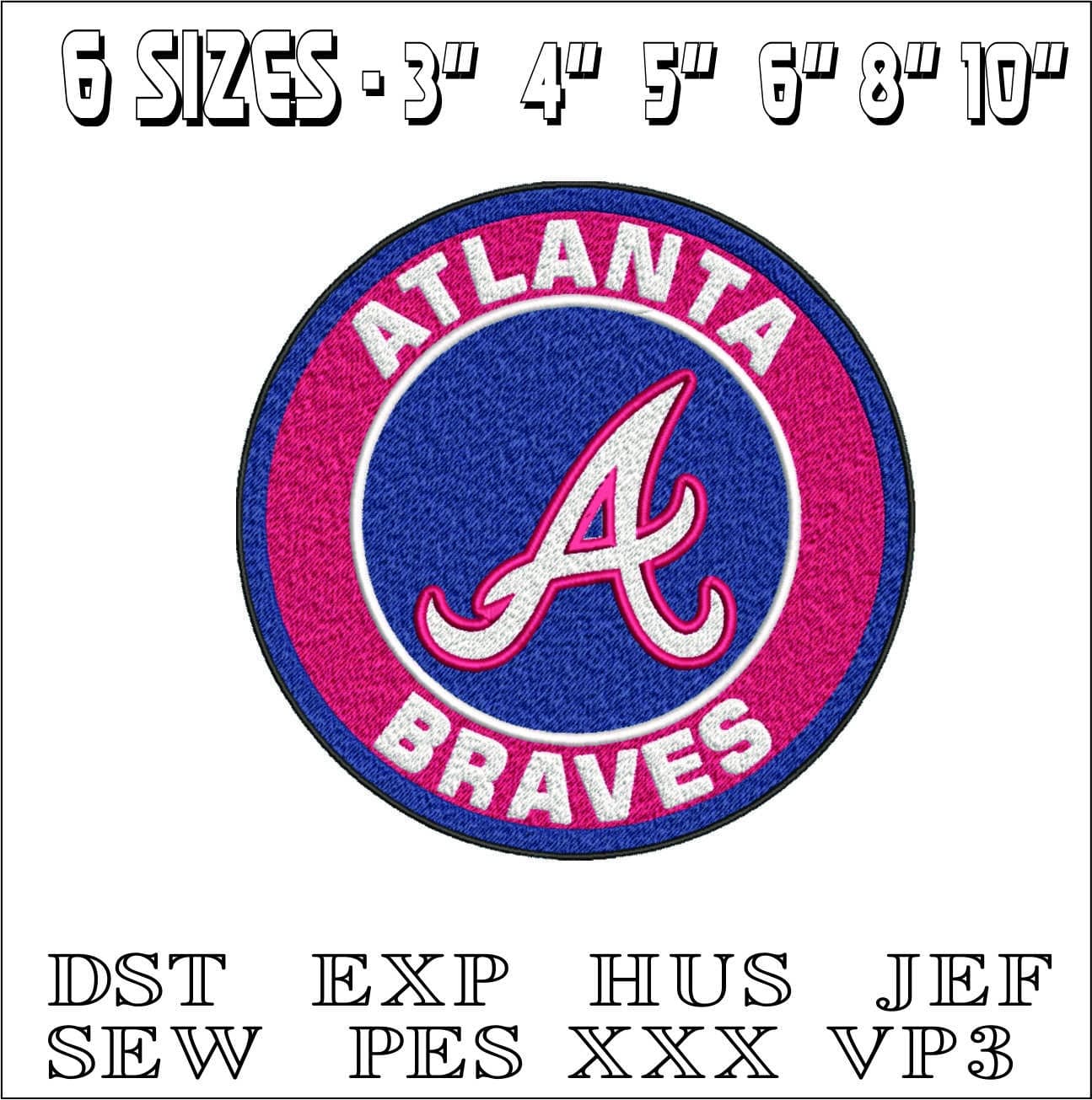 Atlanta Braves- Elegant embroidery design file - instant download — view 2