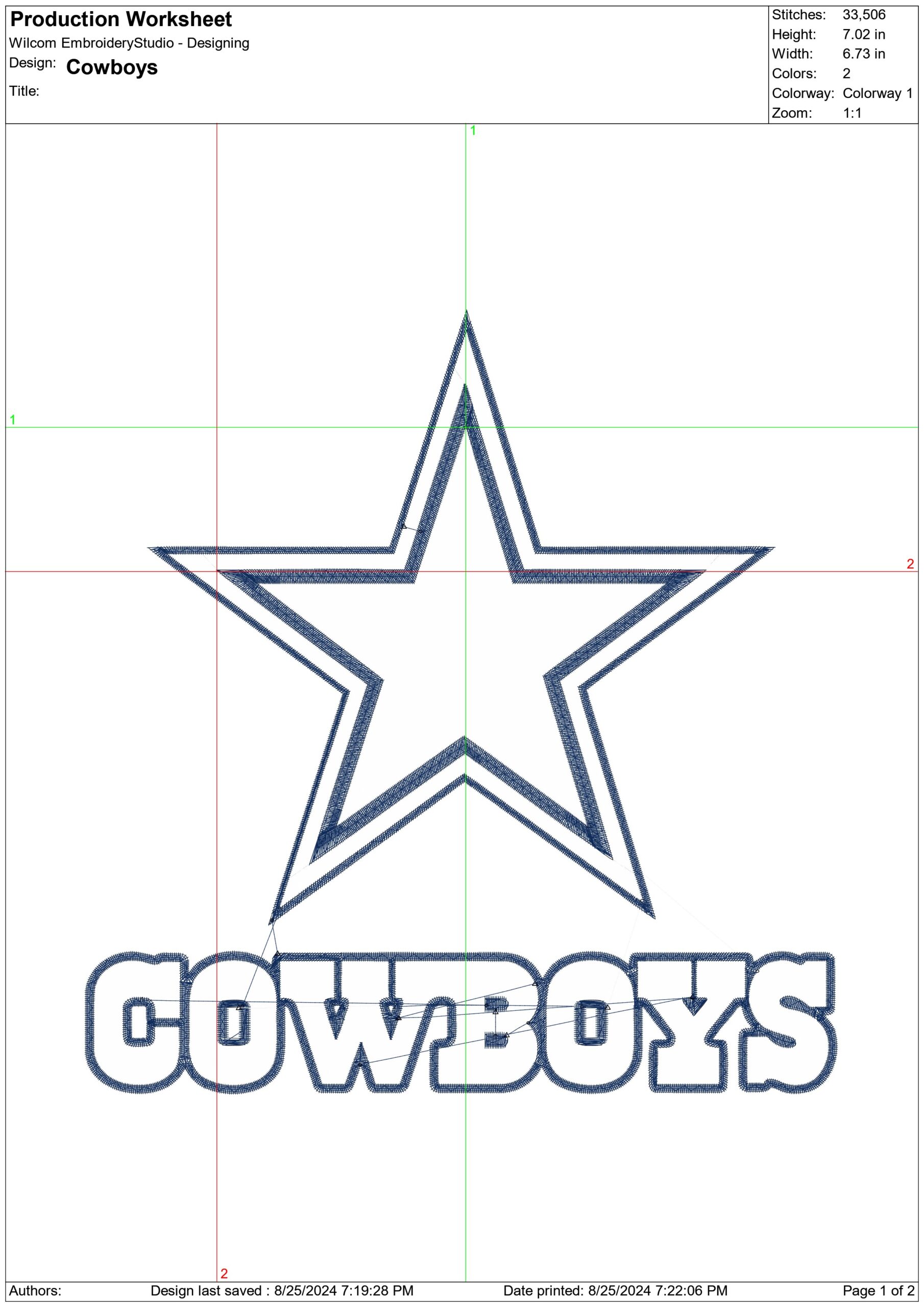Cowboys- Elegant embroidery design file - instant download — view 3