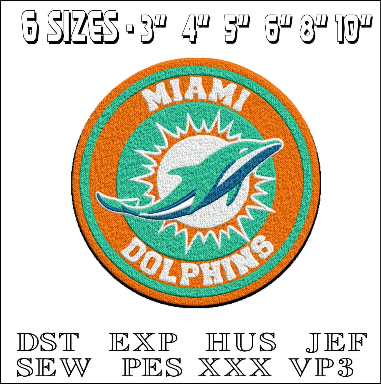 NFL Miami- Elegant embroidery design file - instant download — view 2
