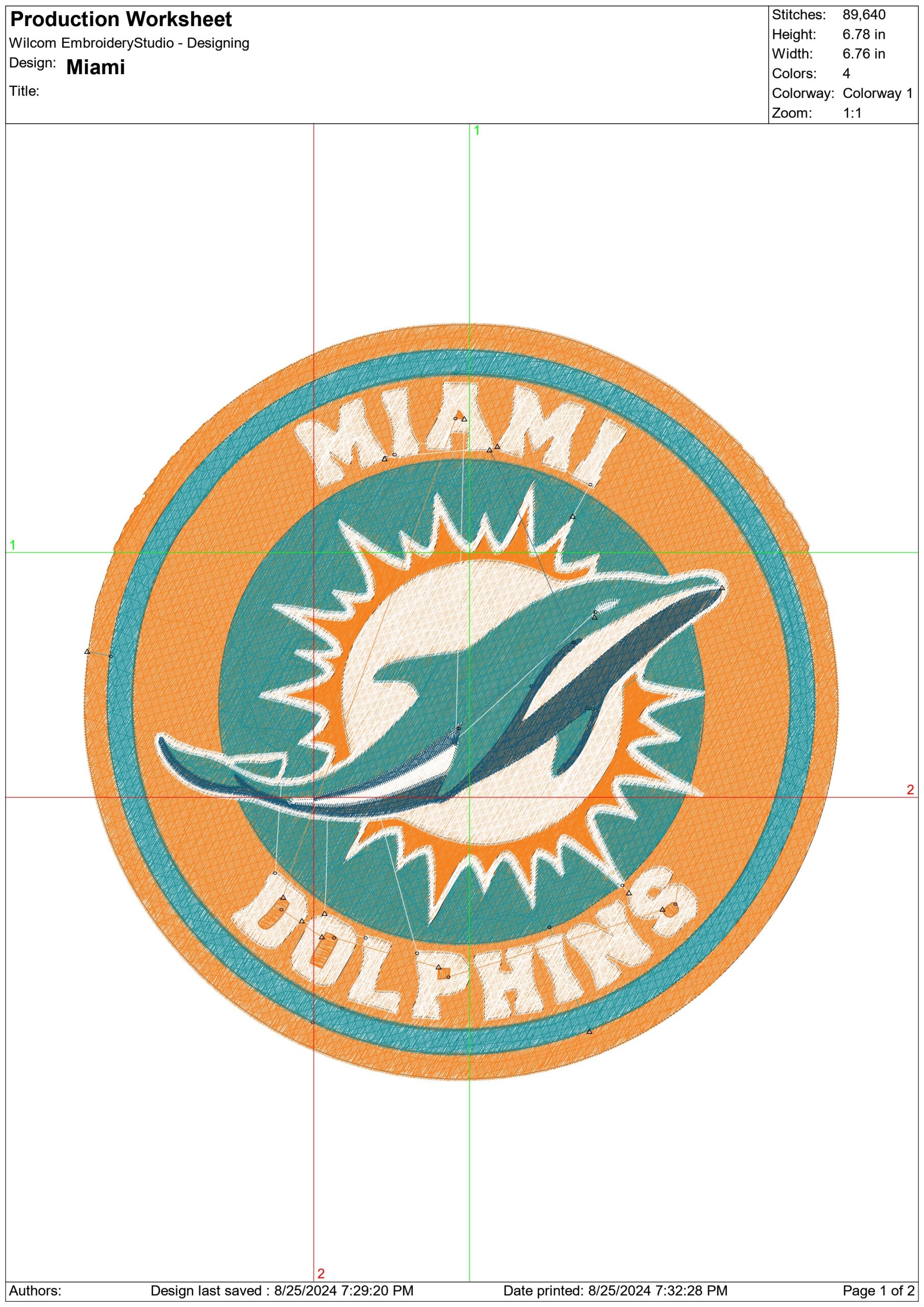 NFL Miami- Elegant embroidery design file - instant download — view 3