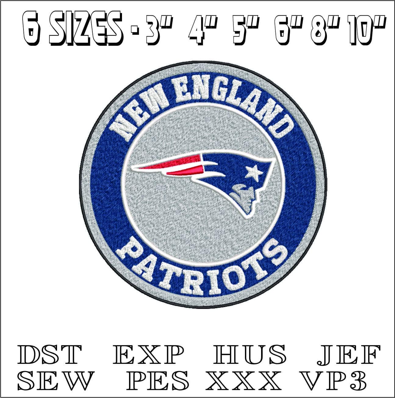 NFL New England- Elegant embroidery design file - instant download — view 2