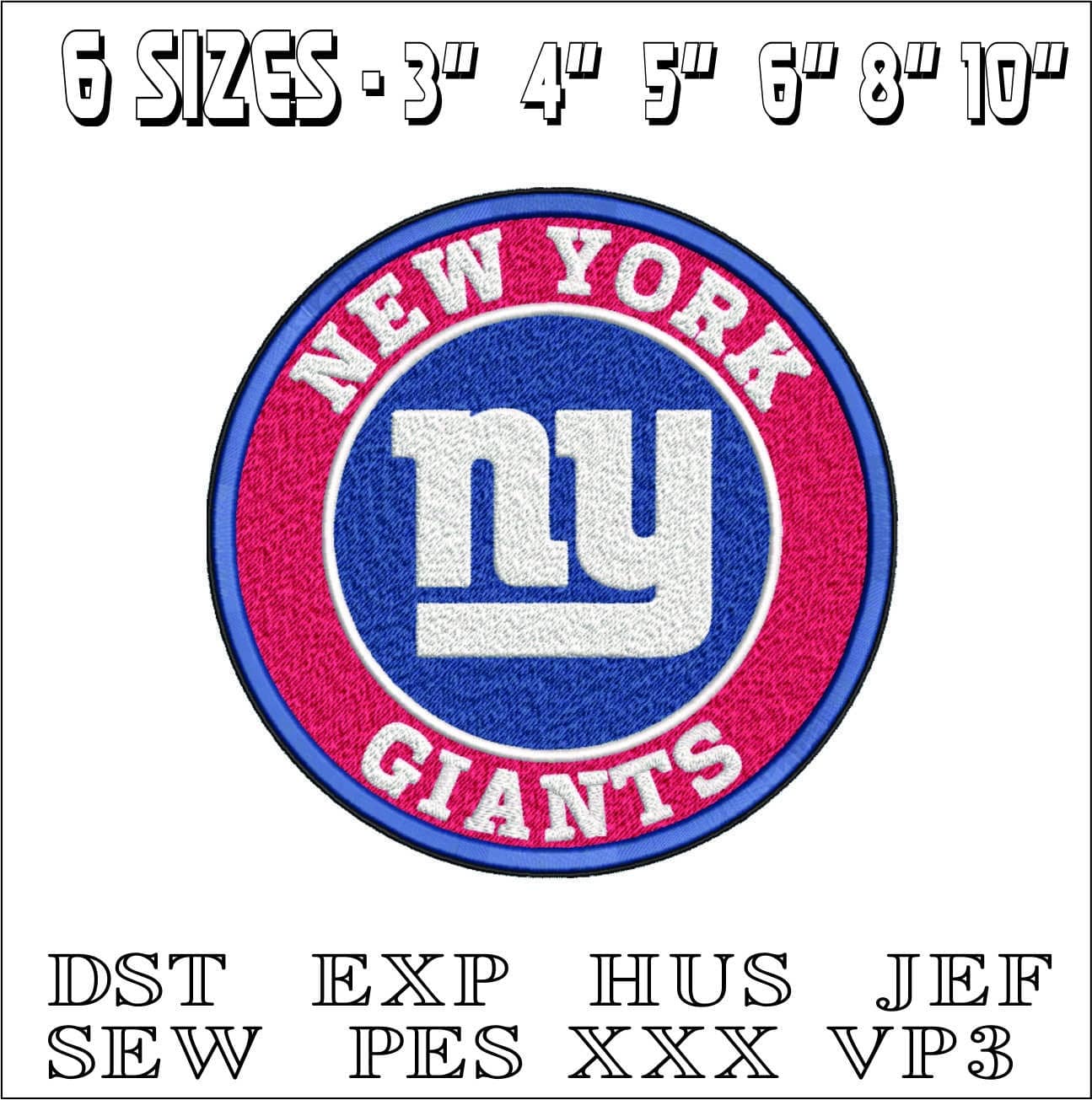 NFL New York- Elegant embroidery design file - instant download — view 2
