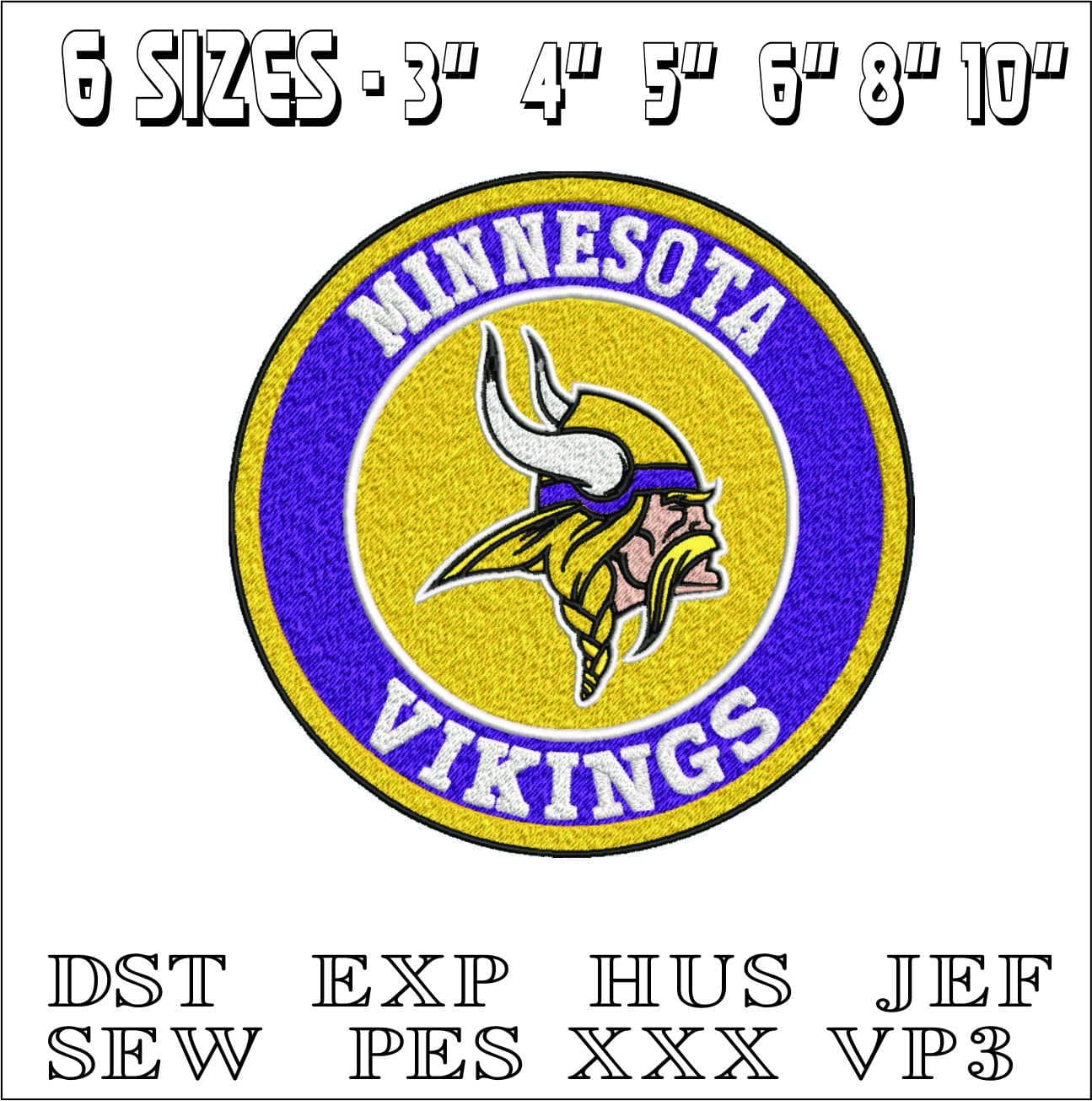 NFL vikings- Elegant embroidery design file - instant download — view 2