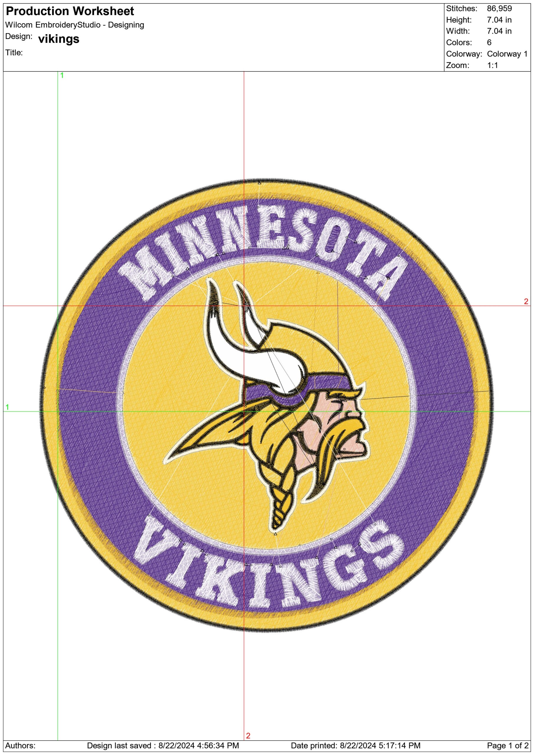 NFL vikings- Elegant embroidery design file - instant download — view 3