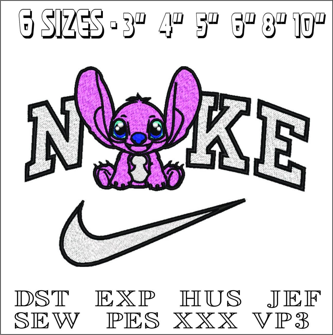 Nike Angel - Lilo and Stitch- Elegant embroidery design file - instant download — view 2