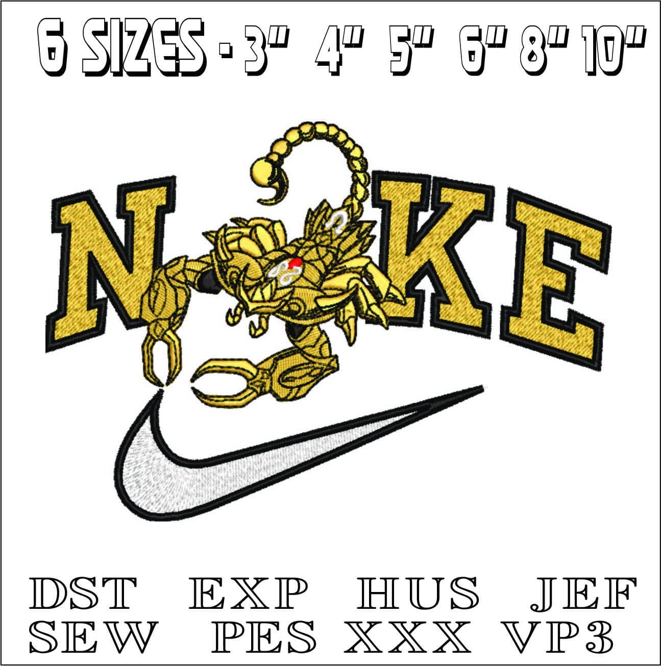 Nike Armoured Scorpion Anime- Elegant embroidery design file - instant download — view 2