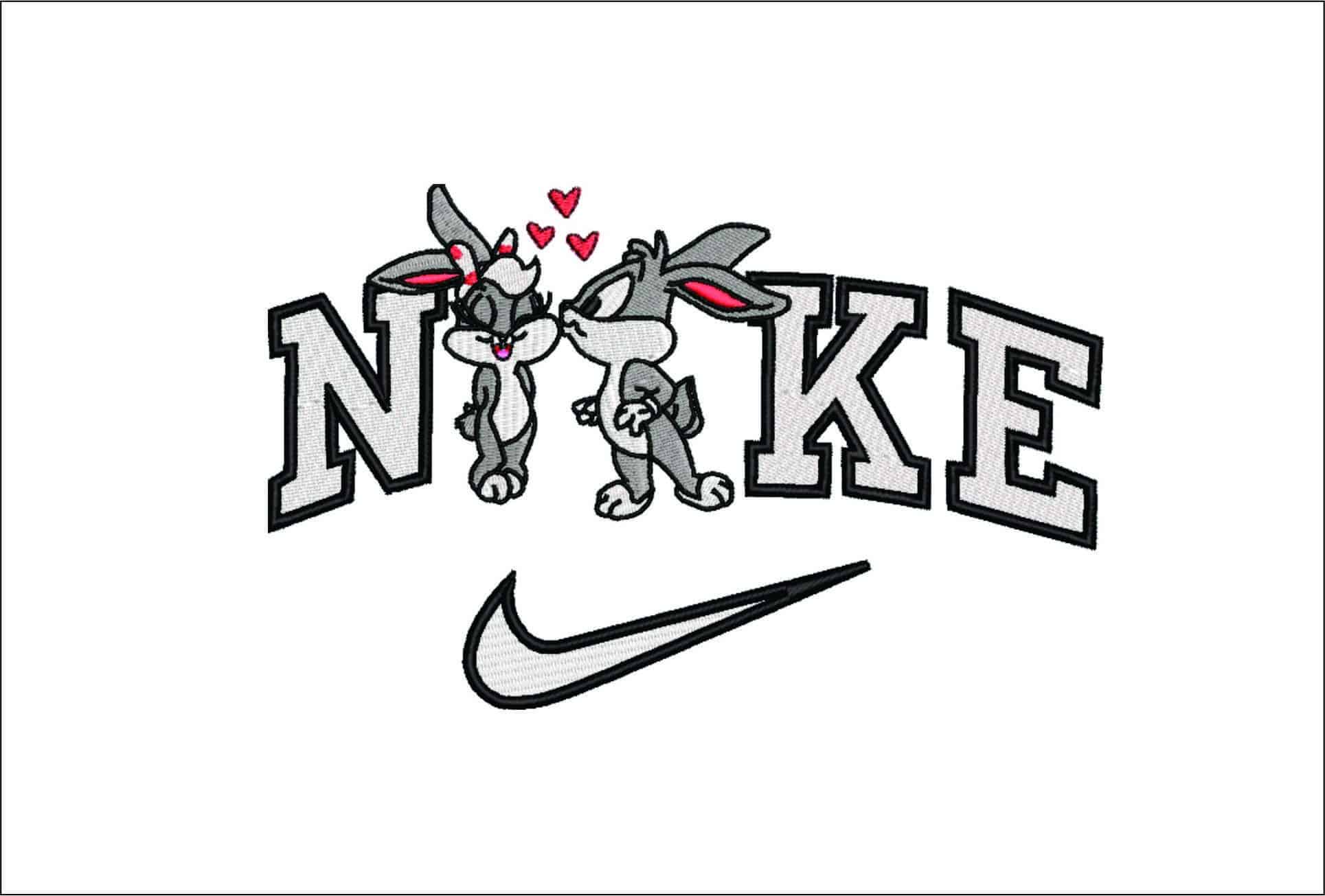 Nike Baby Buggs kiss- Elegant embroidery design file - instant download