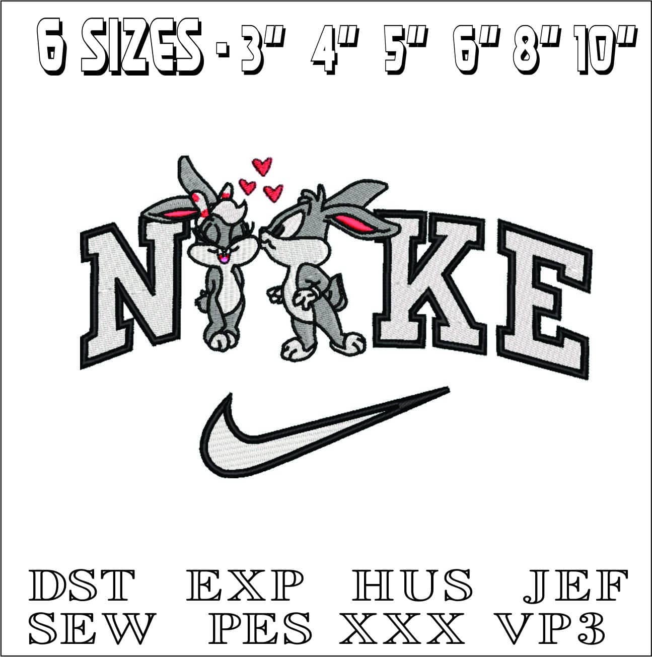 Nike Baby Buggs kiss- Elegant embroidery design file - instant download — view 2