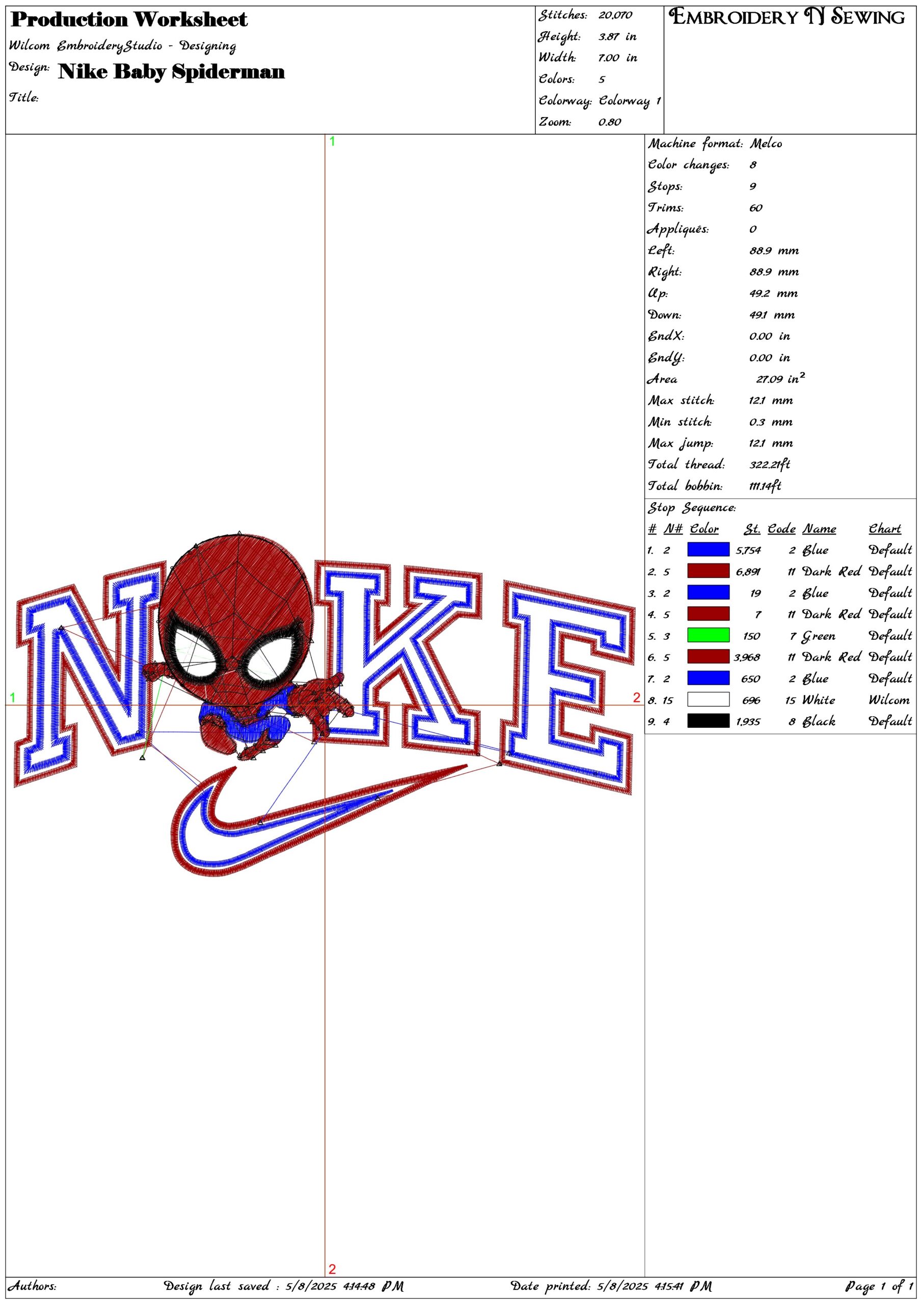 Nike Baby Spiderman- Elegant embroidery design file - instant download — view 3