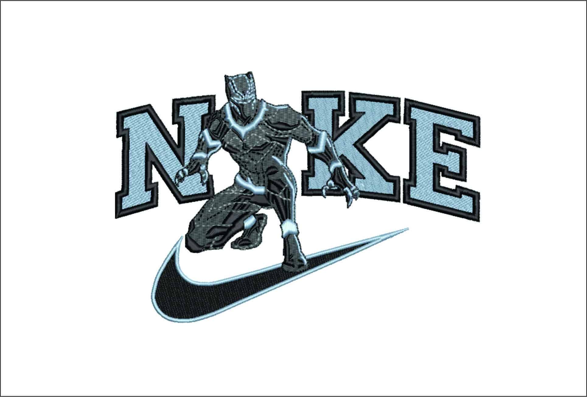 Nike Black Panther- Elegant embroidery design file - instant download