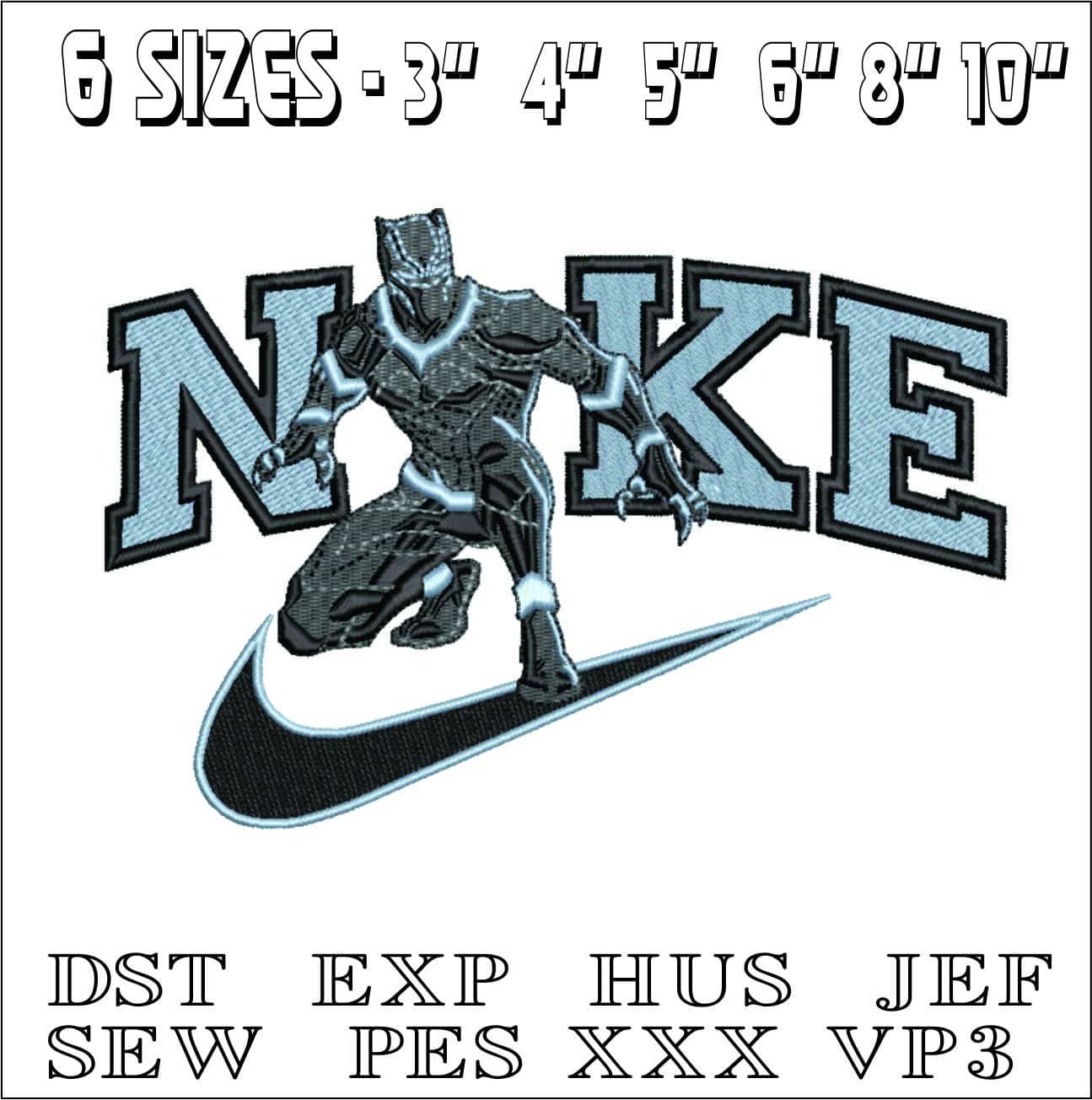 Nike Black Panther- Elegant embroidery design file - instant download — view 2
