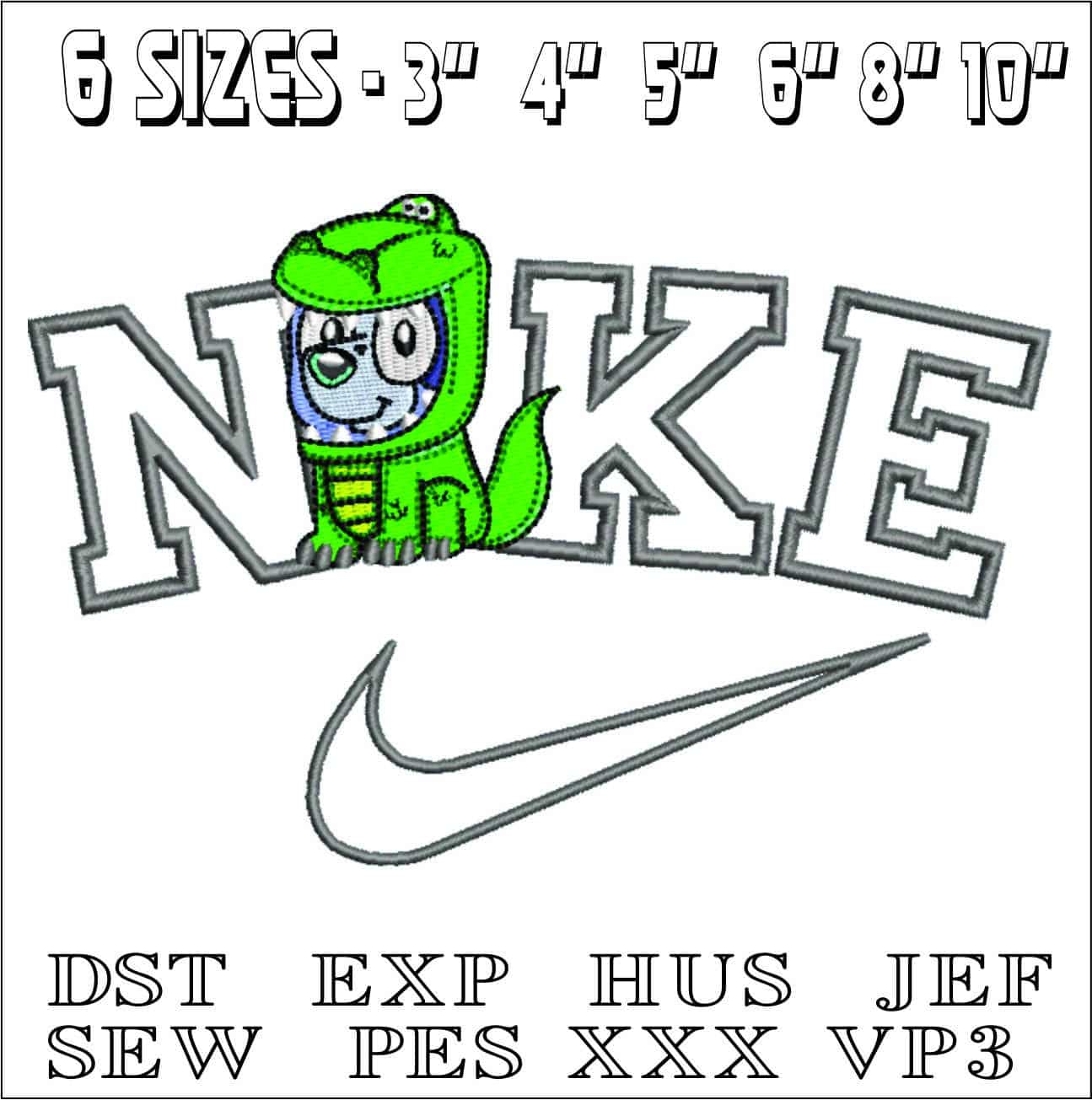 Nike Bluey Story- Elegant embroidery design file - instant download — view 2