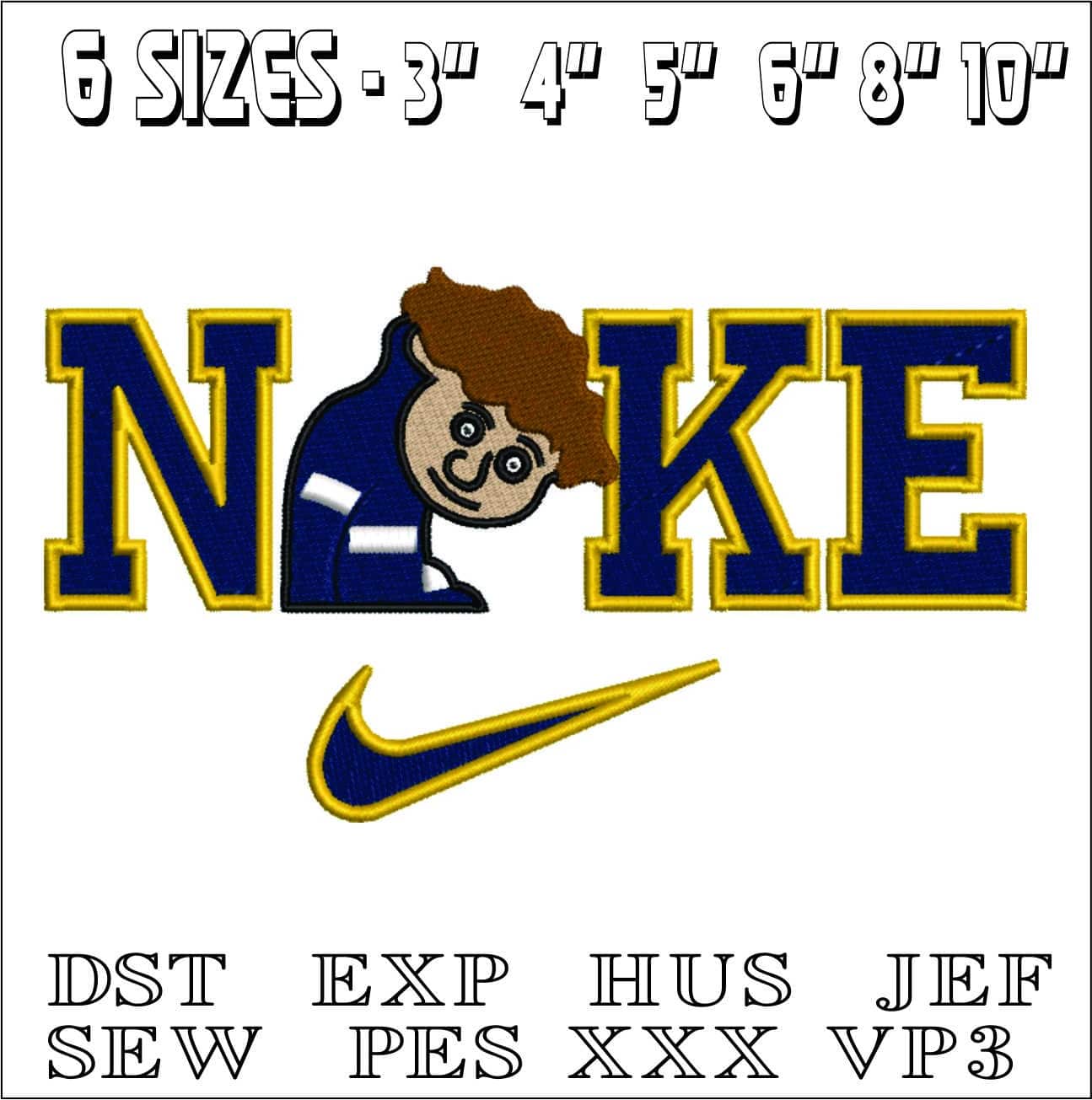 Nike boy- Elegant embroidery design file - instant download — view 2