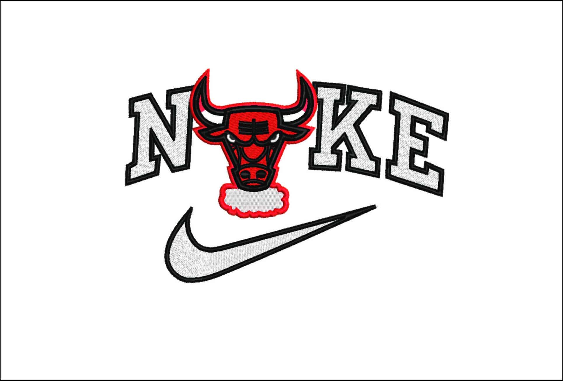 Nike Bull Face Breathing- Elegant embroidery design file - instant download