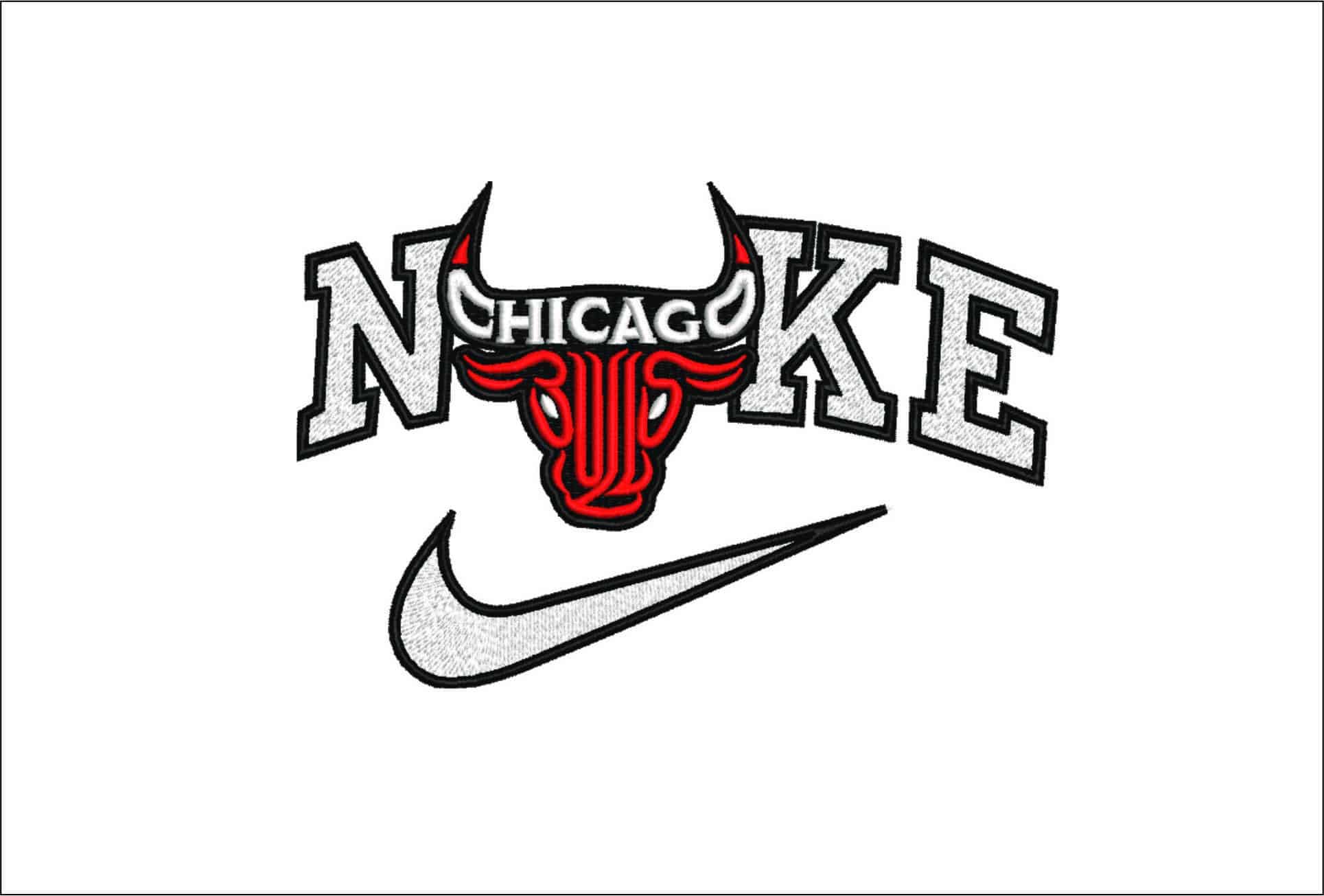 Nike Bulls Face Stylized- Elegant embroidery design file - instant download