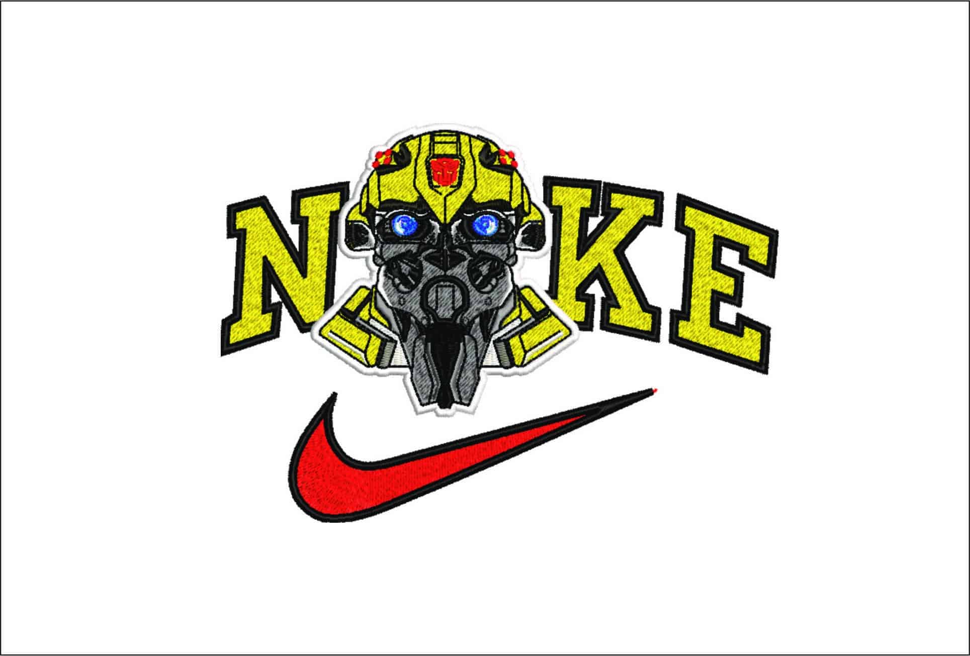 Nike Bumble Bee - Transformer- Elegant embroidery design file - instant download