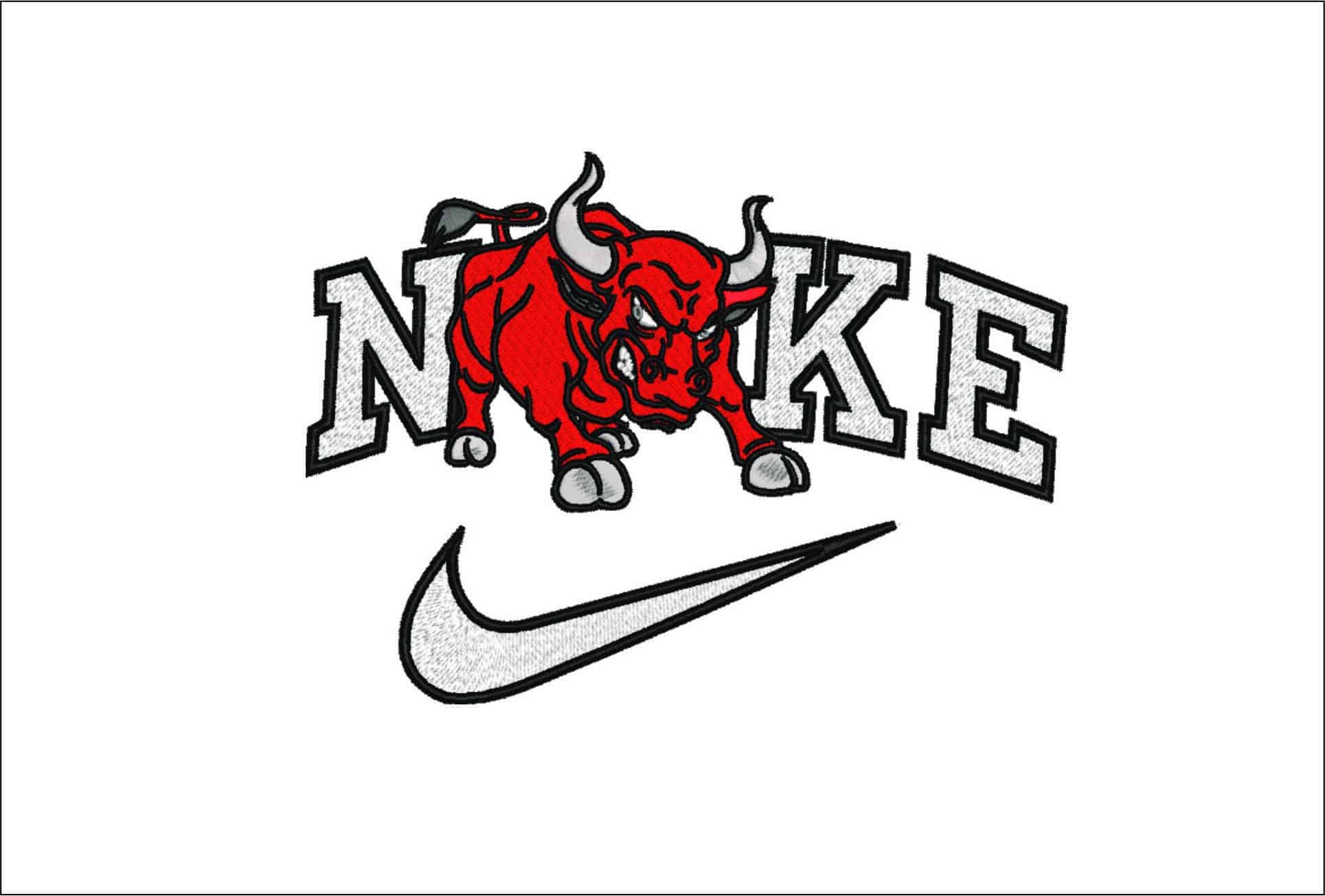 Nike Charging Bulls- Elegant embroidery design file - instant download