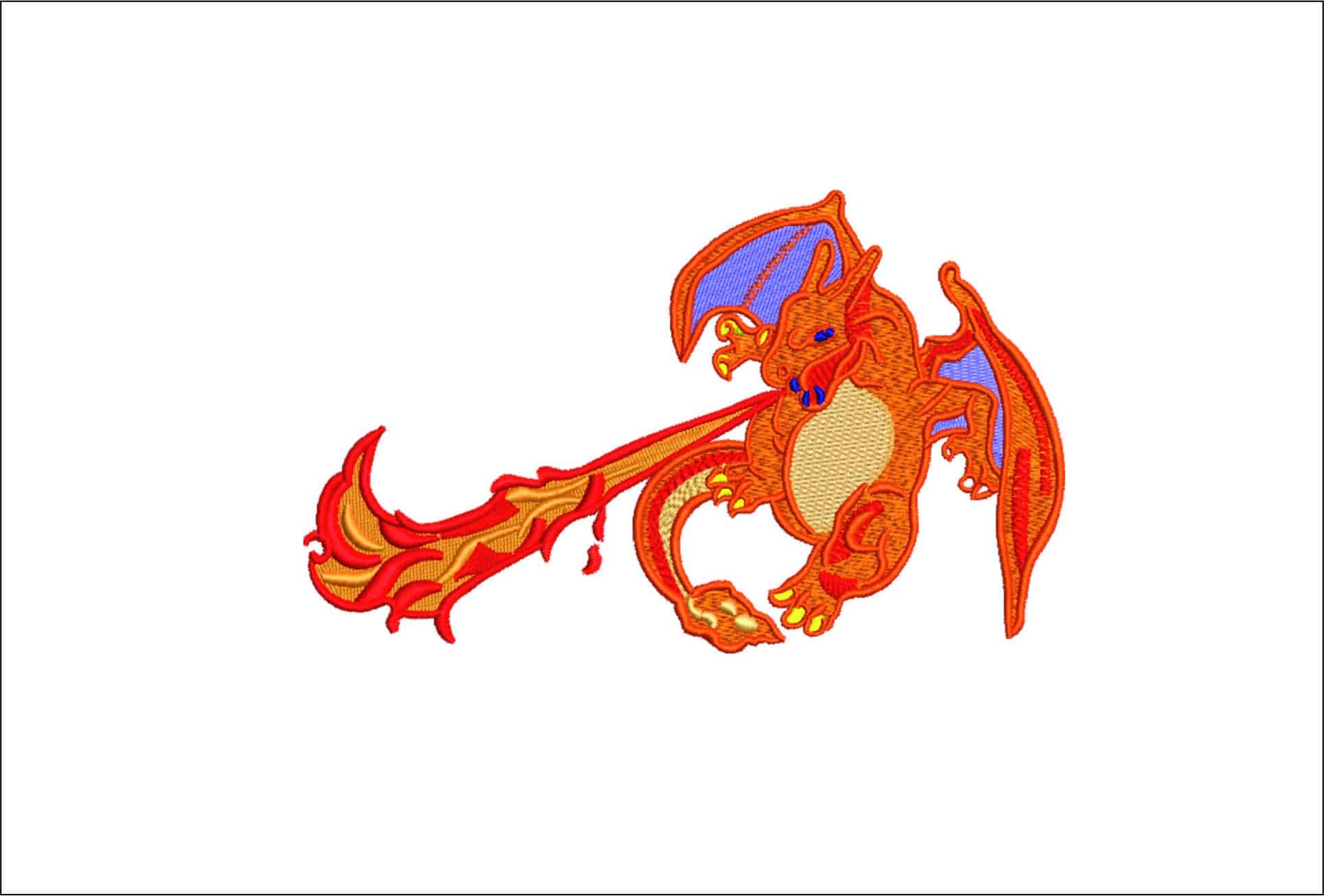 Nike Charizard Flying Flame - Pokemon- Elegant embroidery design file - instant download