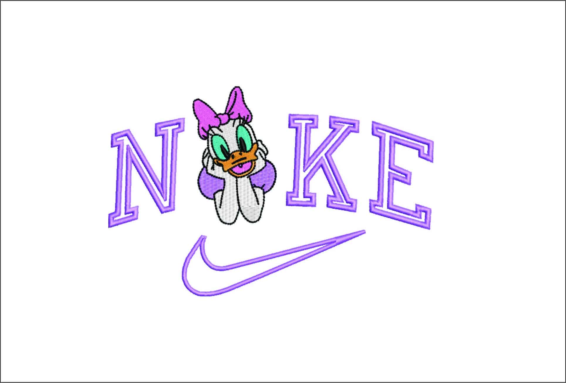 Nike Daisy Duck- Elegant embroidery design file - instant download