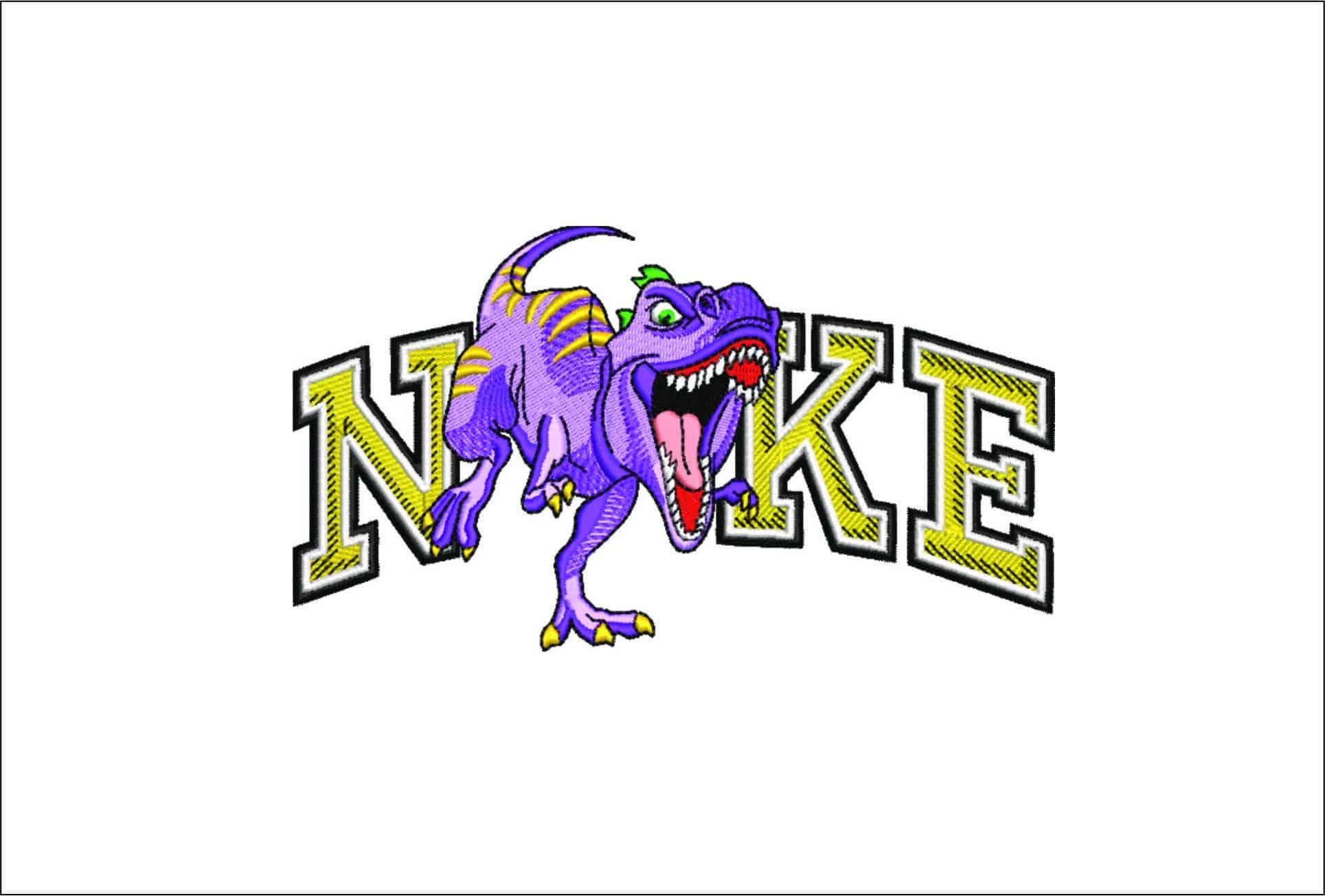 Nike Dinosaur Running- Elegant embroidery design file - instant download