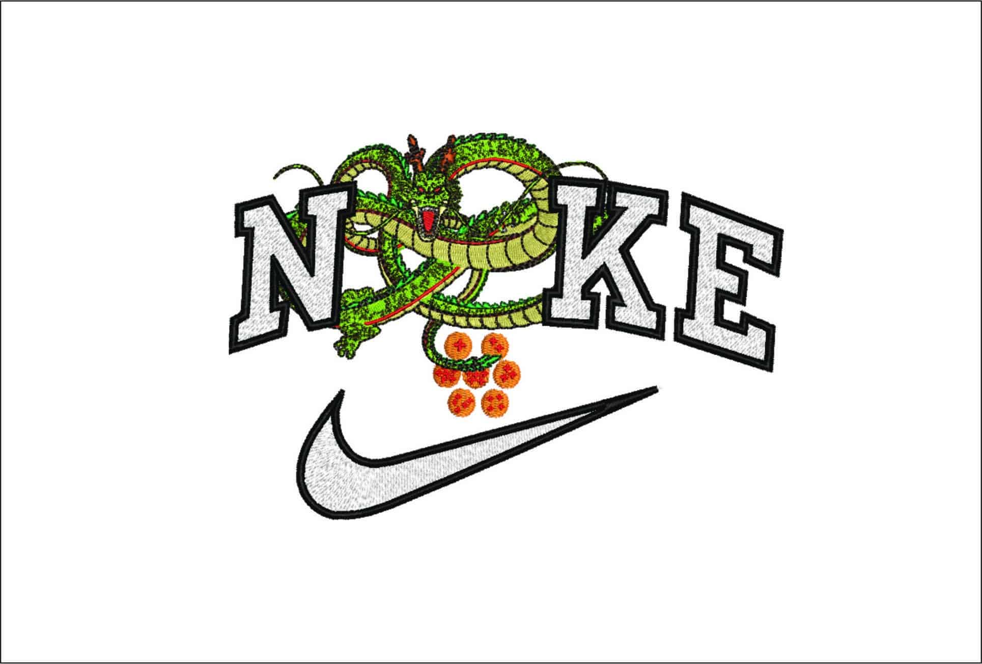 Nike Dragon Ballz Emblem- Elegant embroidery design file - instant download