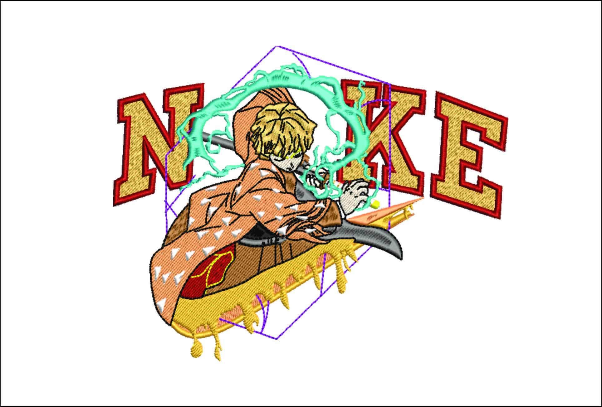 Nike Dragon Slayer Anime- Elegant embroidery design file - instant download